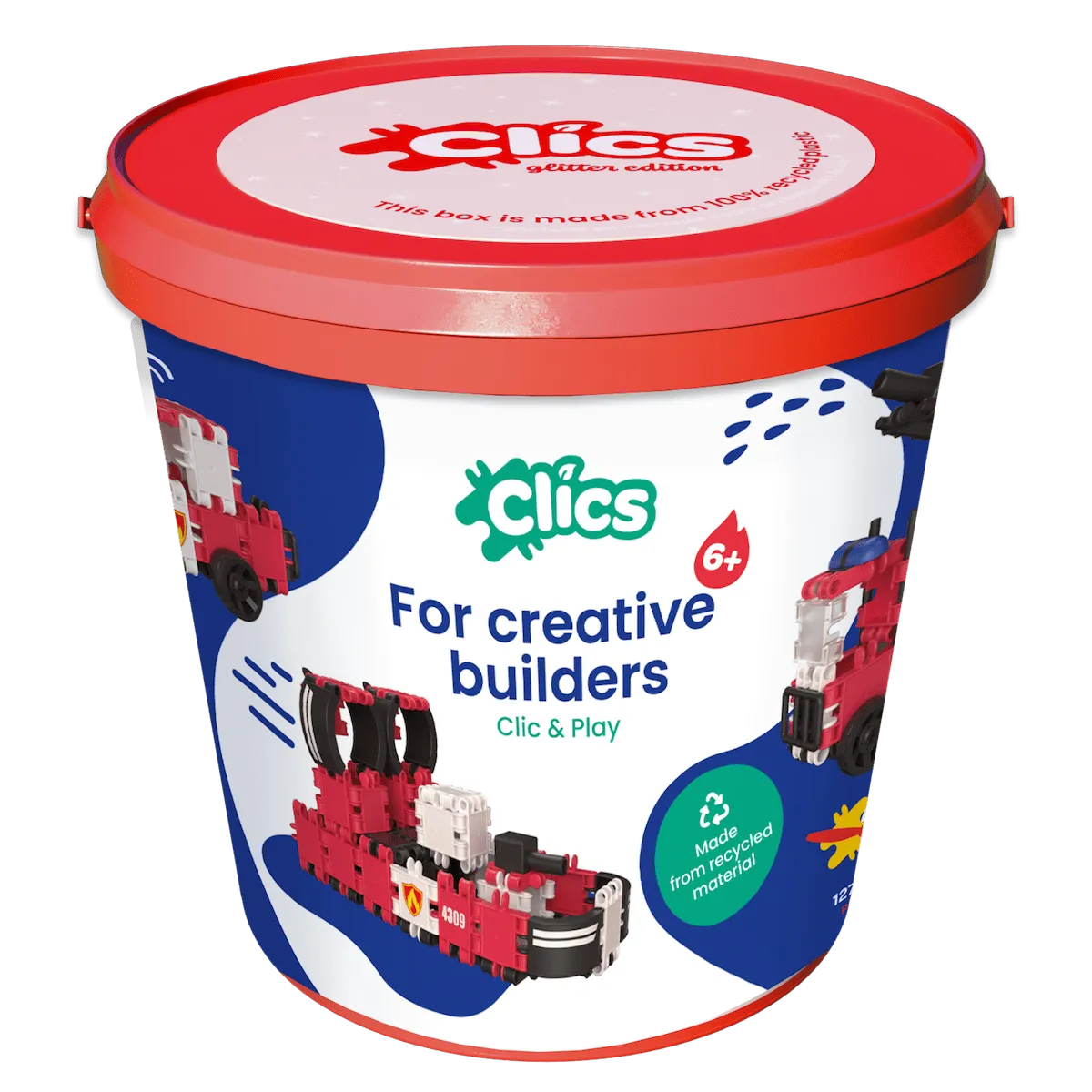 Klocki Clics Wiaderko 8w1 Straż Pożarna 127 el. 4+ - miniatura 2