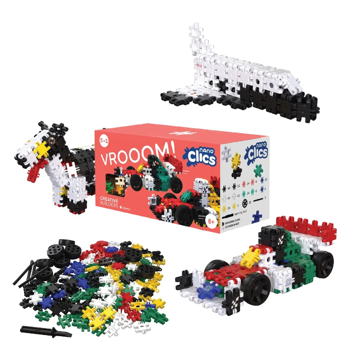 Klocki Nano Clics Kreatywni Budowniczowie 250 el. 8+ - Clics &amp; Nano Clics