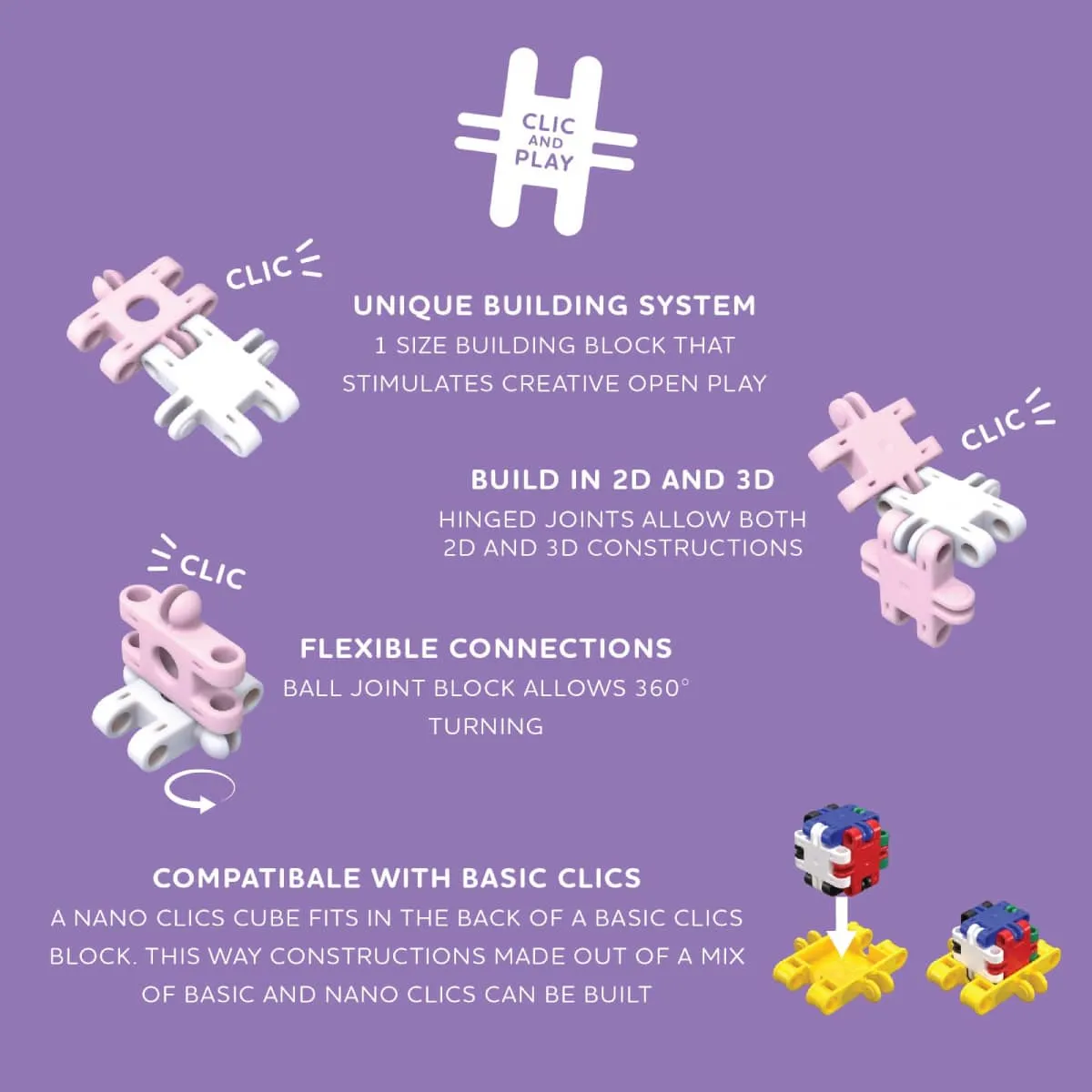 Klocki Nano Clics Fantastyczni Konstruktorzy 125 el. 8+ - miniatura 2