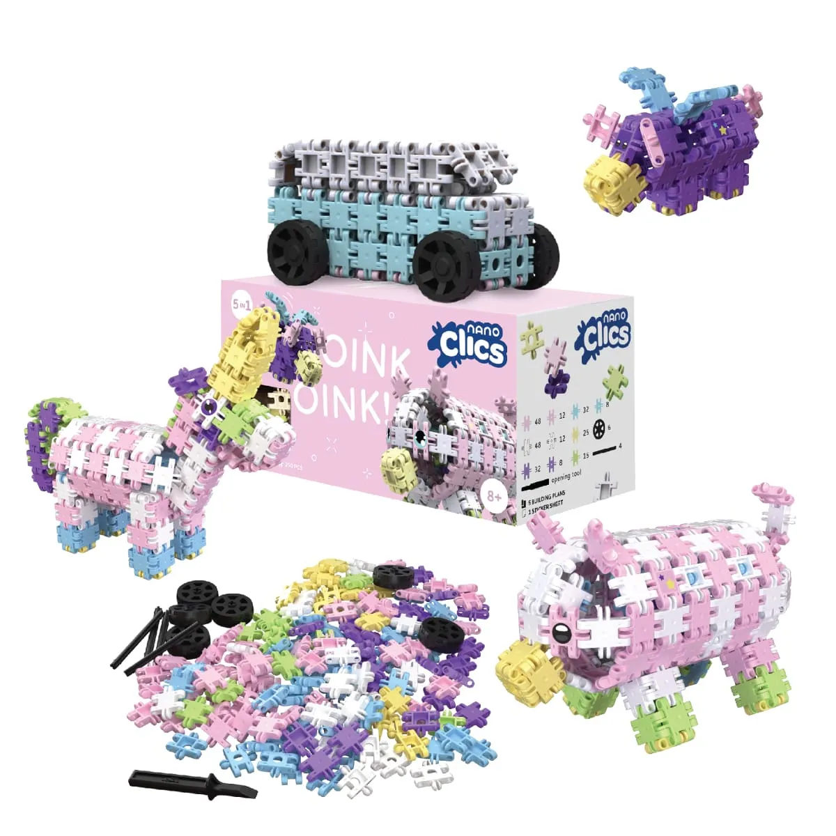 Klocki Nano Clics Fantastyczni Konstruktorzy 250 el. 8+ - Clics &amp; Nano Clics