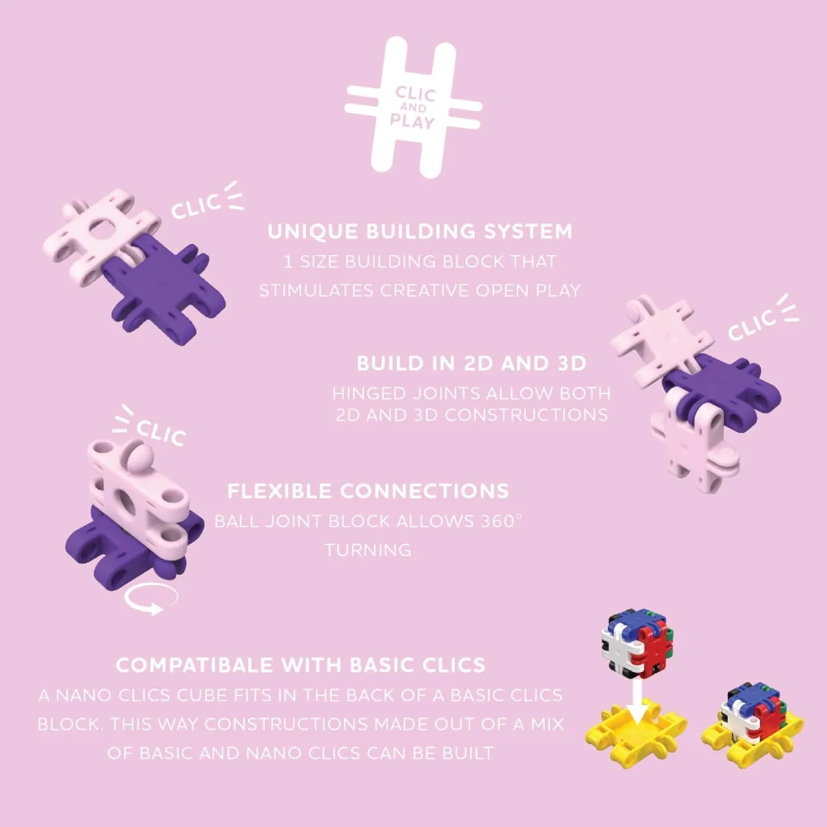 Klocki Nano Clics Fantastyczni Konstruktorzy 250 el. 8+ - miniatura 2