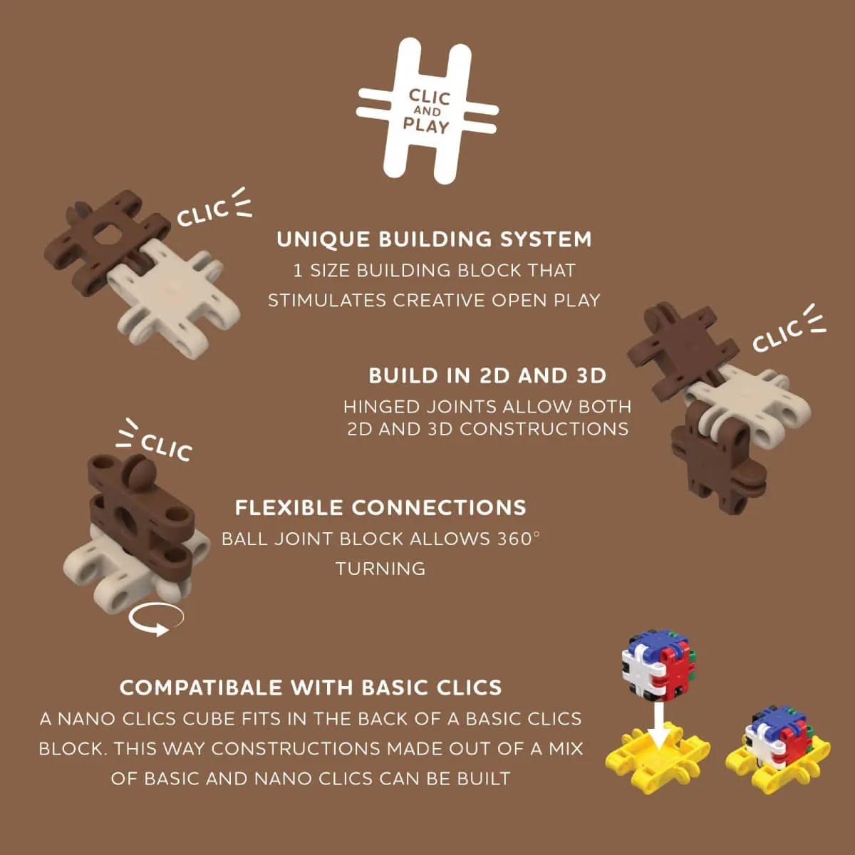 Klocki Nano Clics Wildlife zwierzęta 250 el. 8+ - miniatura 3