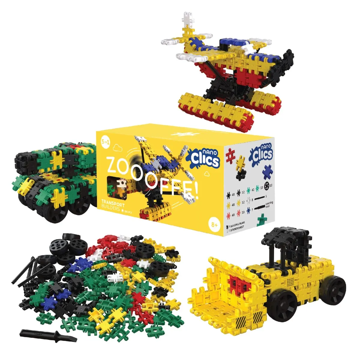 Klocki Nano Clics Transport pojazdy 250 el. 8+ - Clics &amp; Nano Clics