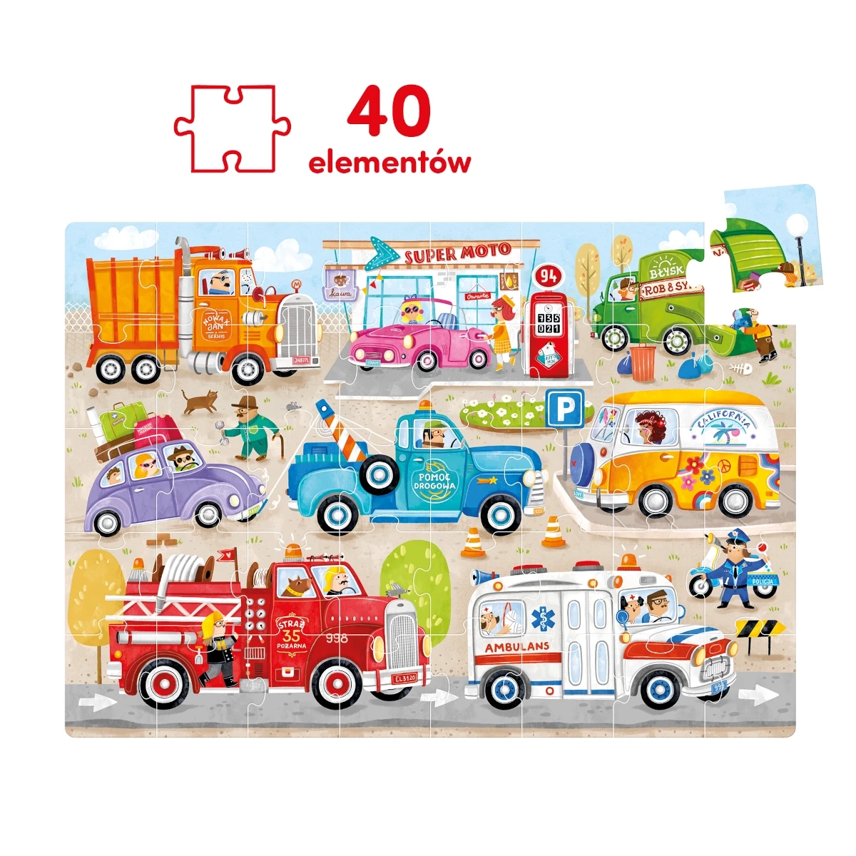 Puzzle CzuCzu Moto puzzle Auta pojazdy 3+ - miniatura 2