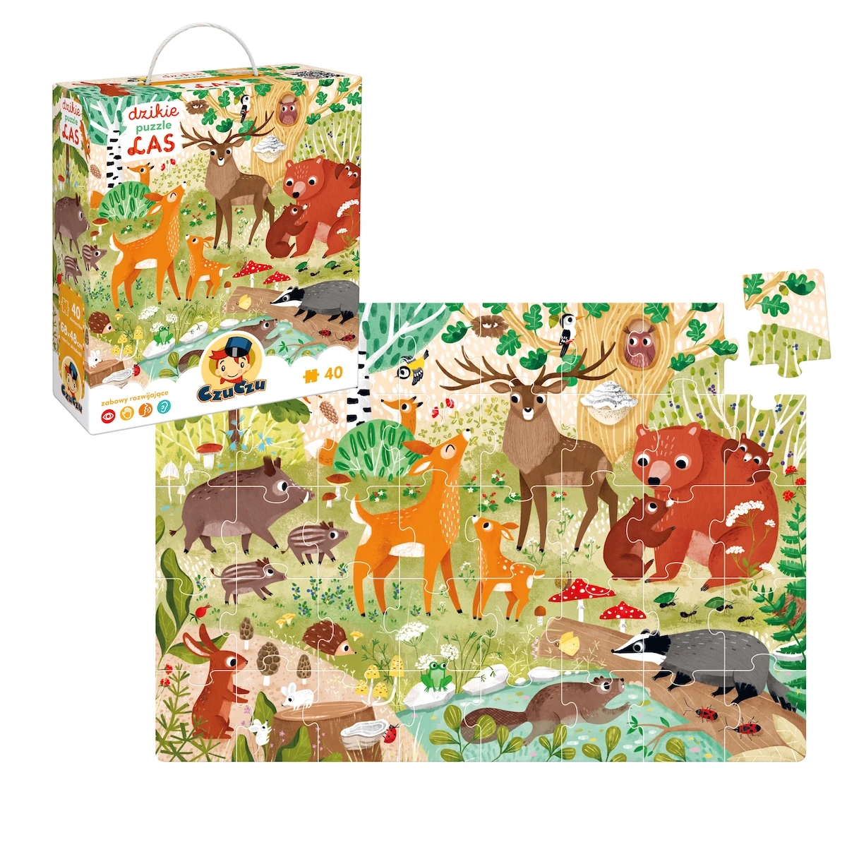 Puzzle CzuCzu Dzikie puzzle Las zwierzęta leśne 3+ - CzuCzu