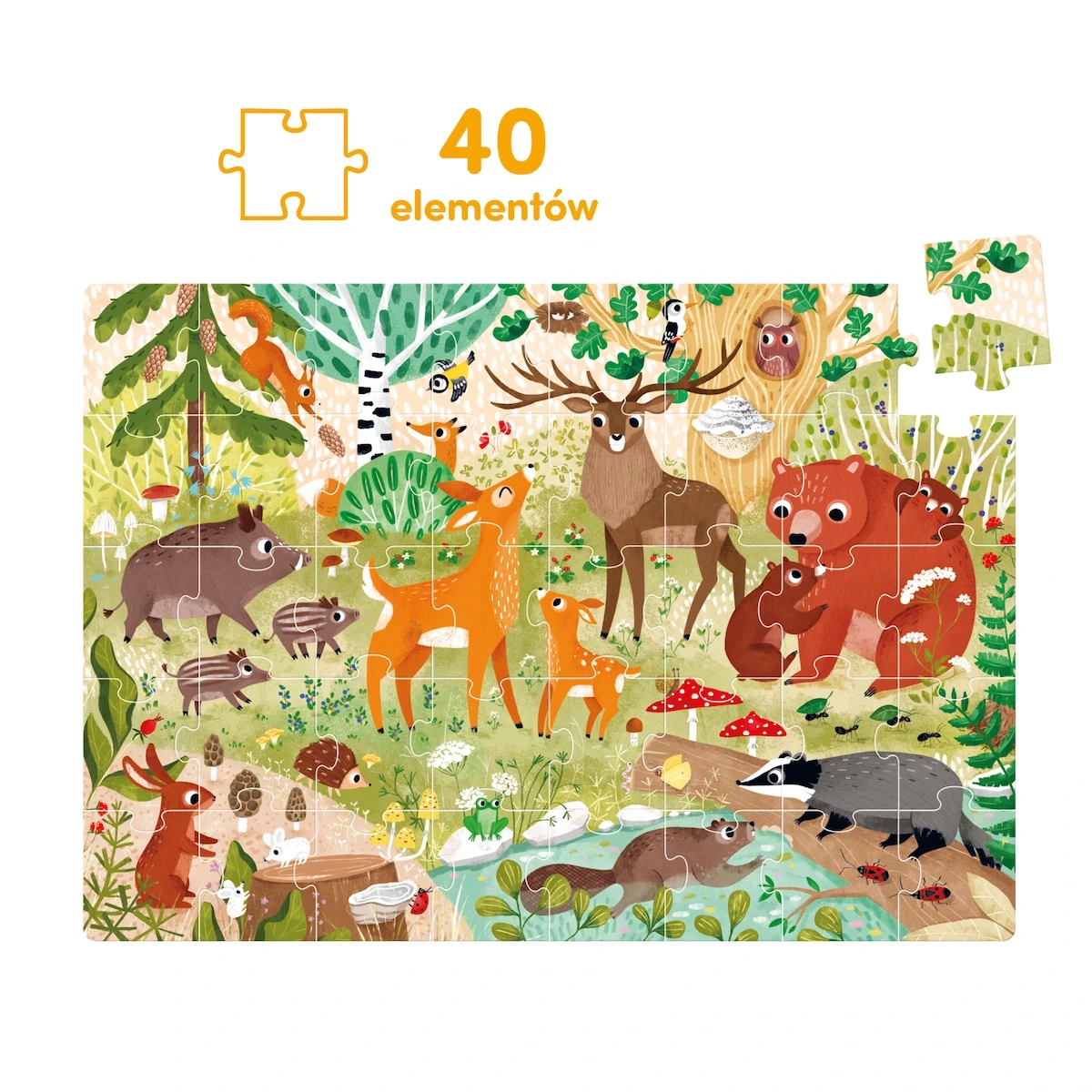 Puzzle CzuCzu Dzikie puzzle Las zwierzęta leśne 3+ - miniatura 2