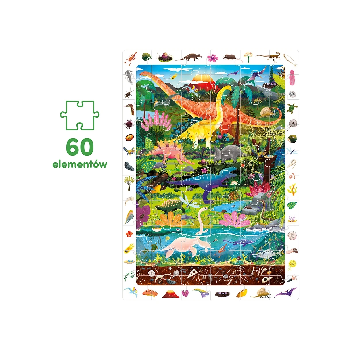 Puzzle obserwacyjne CzuCzu Dinozaury 100 elementów 4+ - miniatura 2