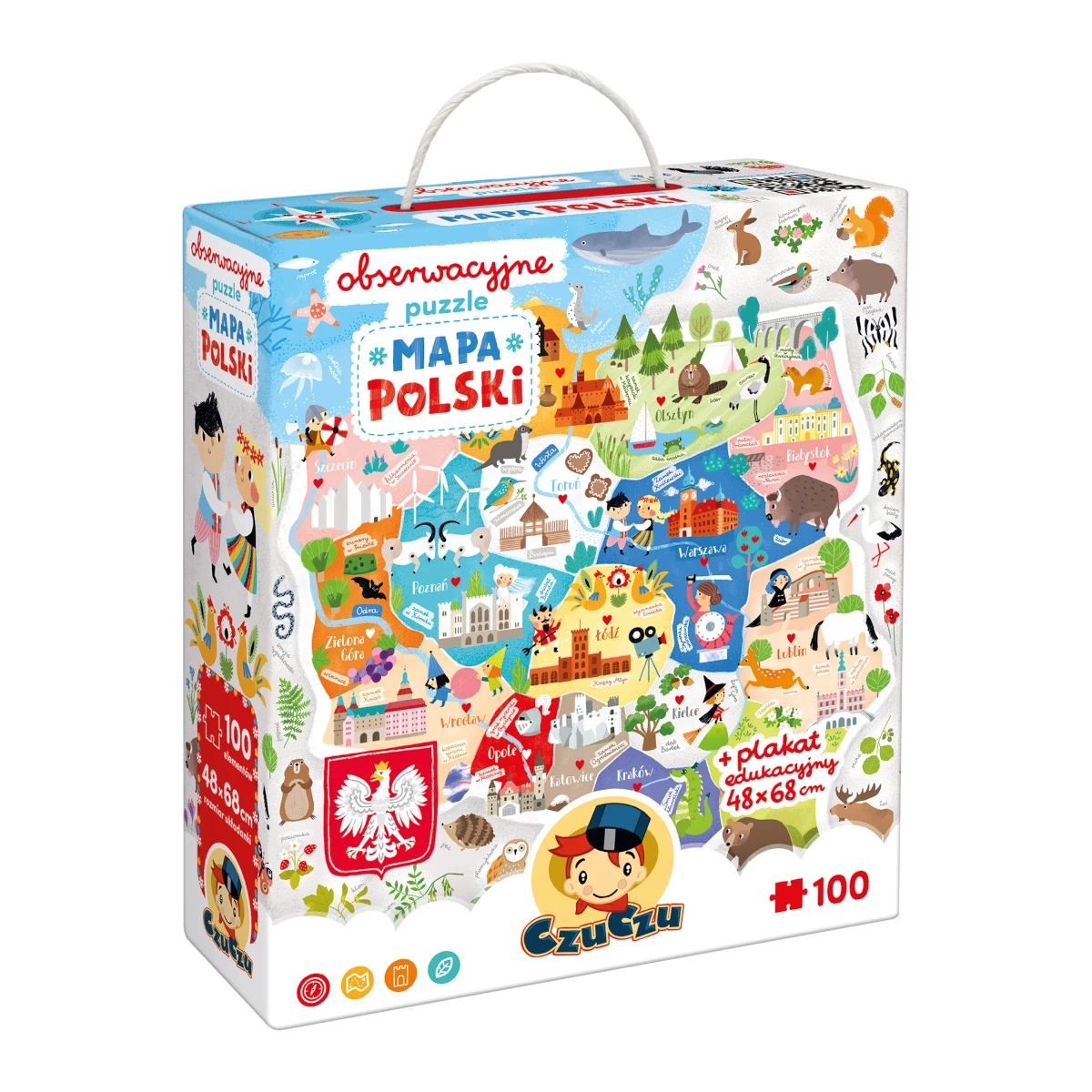 Puzzle obserwacyjne CzuCzu Mapa Polski edukacyjne 4+ - CzuCzu