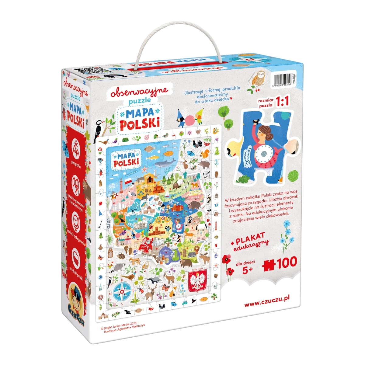 Puzzle obserwacyjne CzuCzu Mapa Polski edukacyjne 4+ - miniatura 5