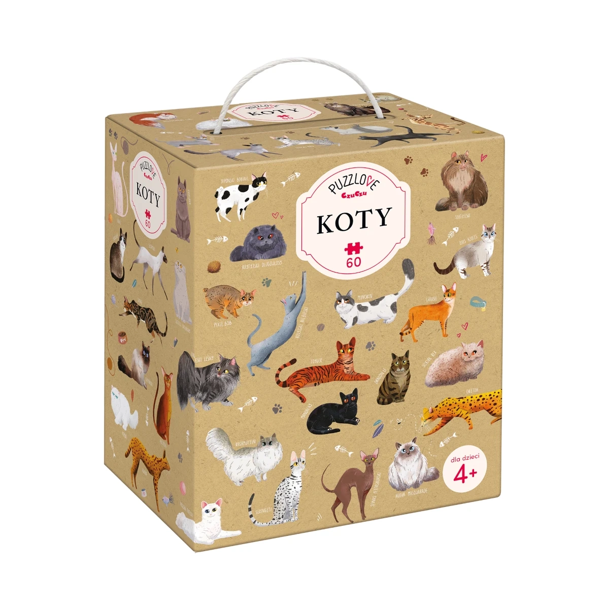 Puzzle CzuCzu Puzzlove Koty 60 elementów 4+ - miniatura 2