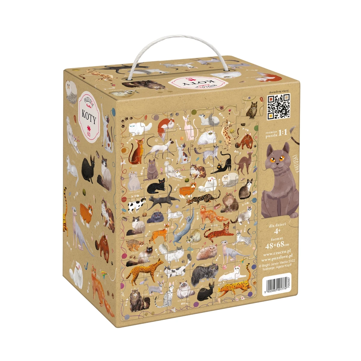 Puzzle CzuCzu Puzzlove Koty 60 elementów 4+ - miniatura 4