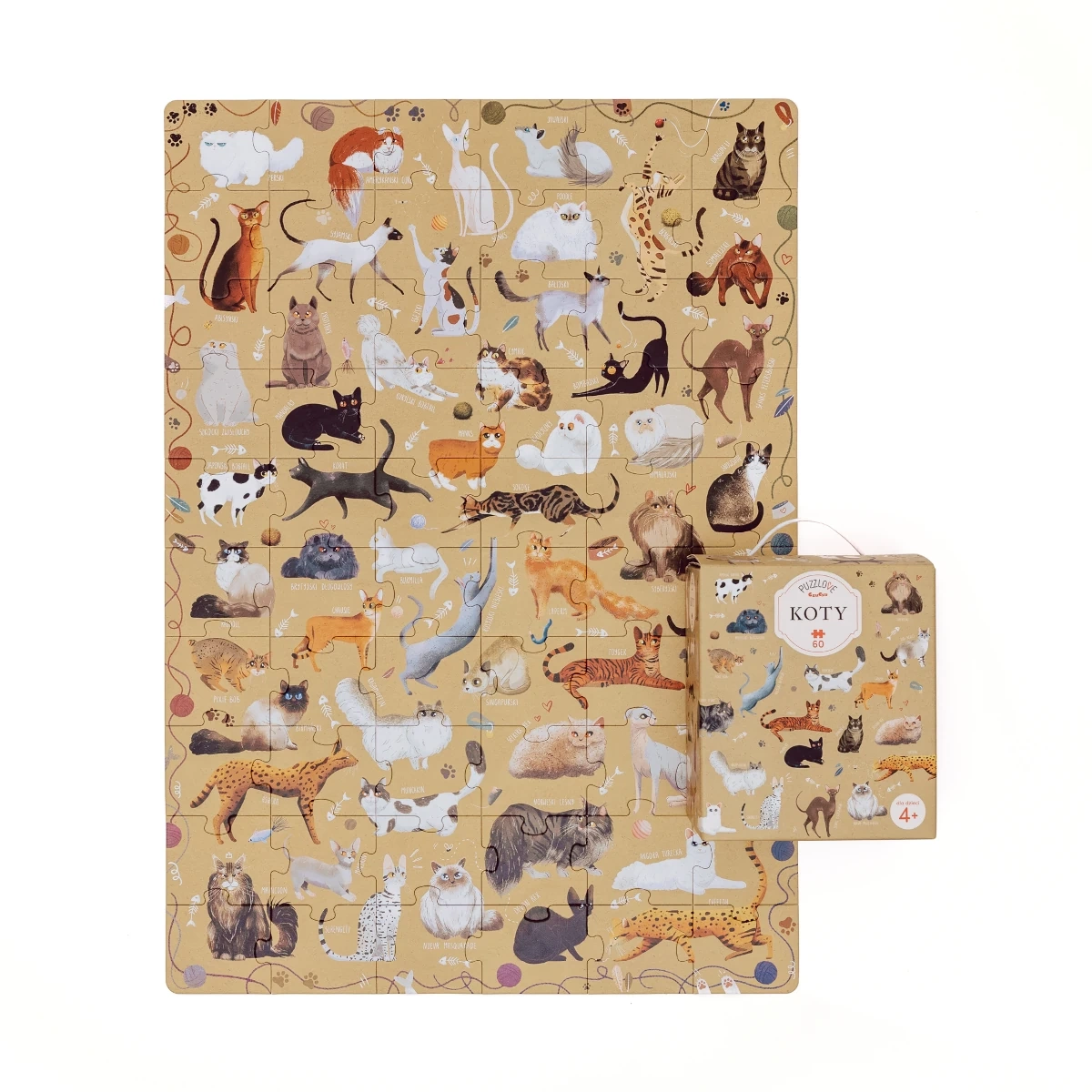 Puzzle CzuCzu Puzzlove Koty 60 elementów 4+ - miniatura 8