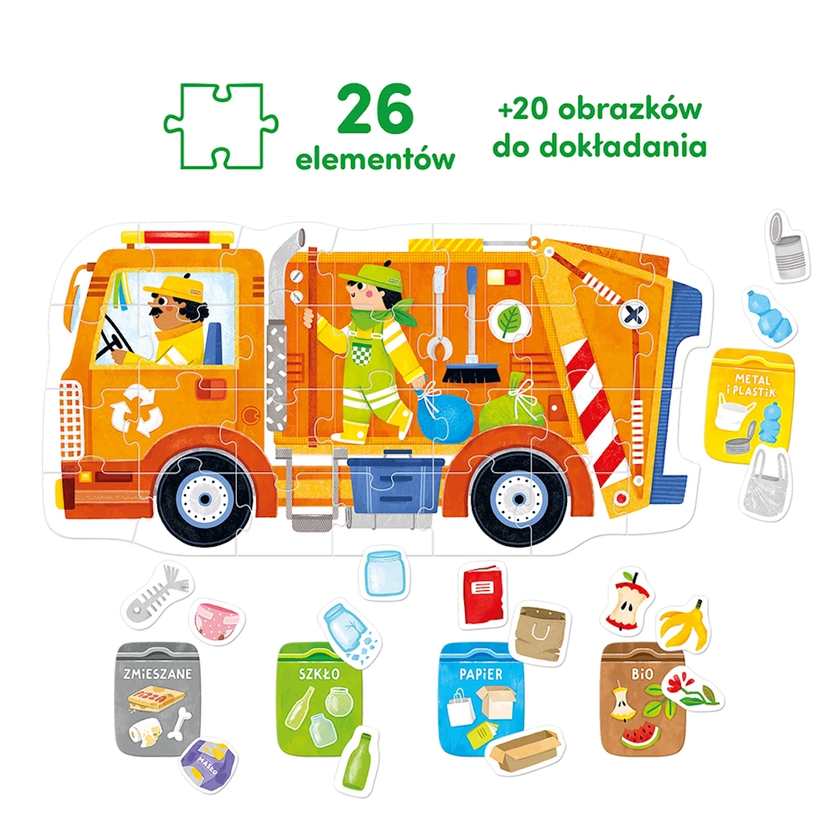 Puzzle CzuCzu Moto puzzle Śmieciarka dla maluchów 2+ - miniatura 4