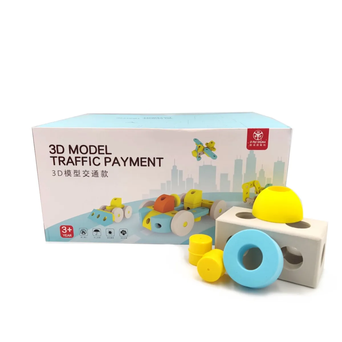 Piankowe klocki konstrukcyjne Gear Joy - Pojazdy - 67 el. - klocki.edu.pl