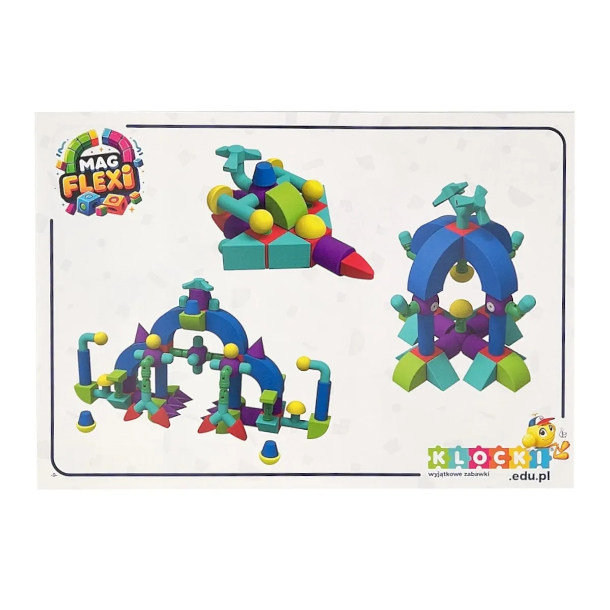 Magnetyczne piankowe klocki - MagFlexi - 100 el. - miniatura 23