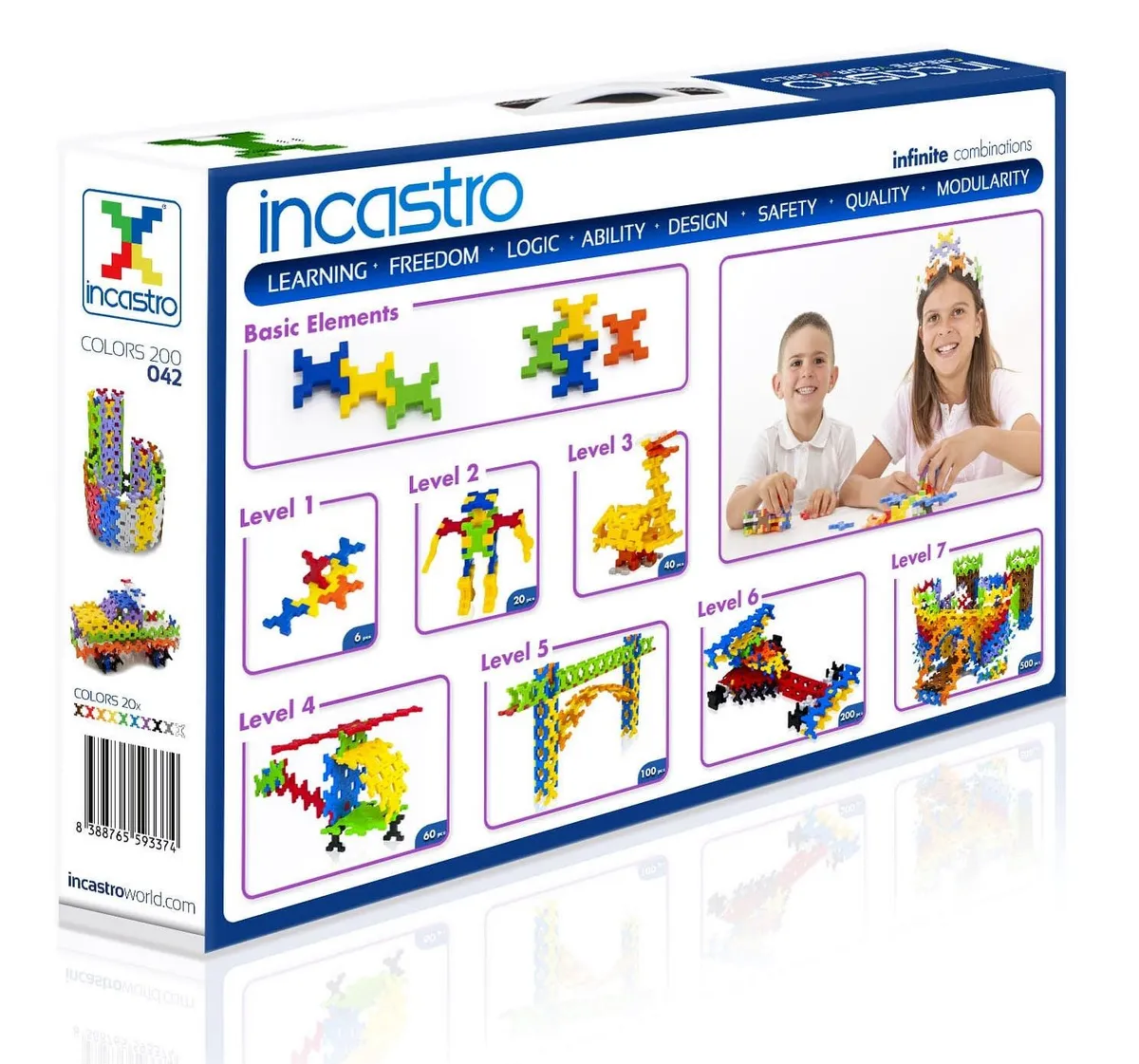 Klocki konstrukcyjne Incastro Pack 200 elementów 4+ - miniatura 9