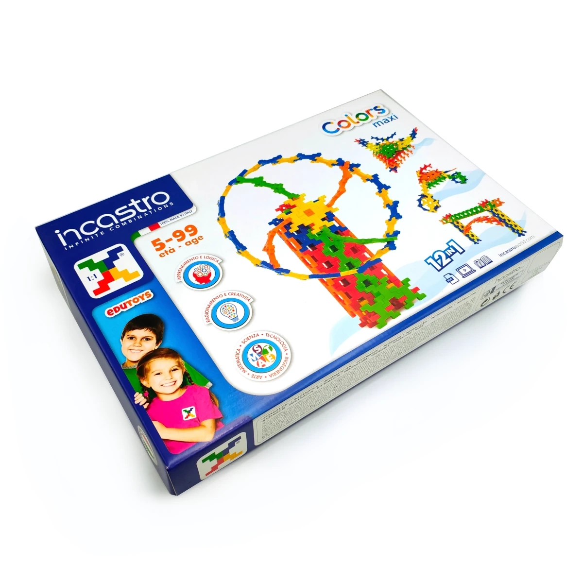 Klocki konstrukcyjne Incastro Colors Maxi kolorowe 100 elementów 4+ - miniatura 2