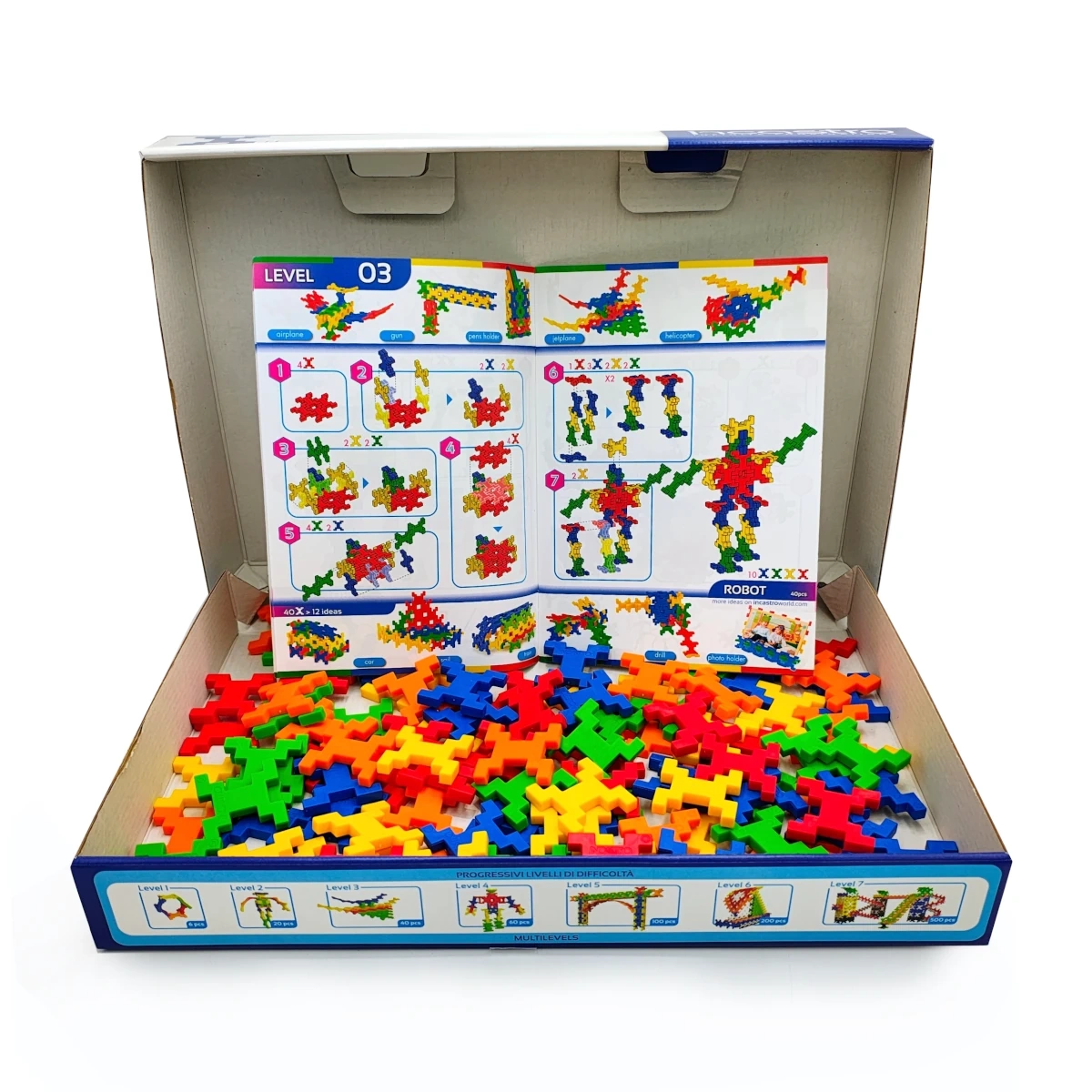 Klocki konstrukcyjne Incastro Colors Maxi kolorowe 100 elementów 4+ - miniatura 3