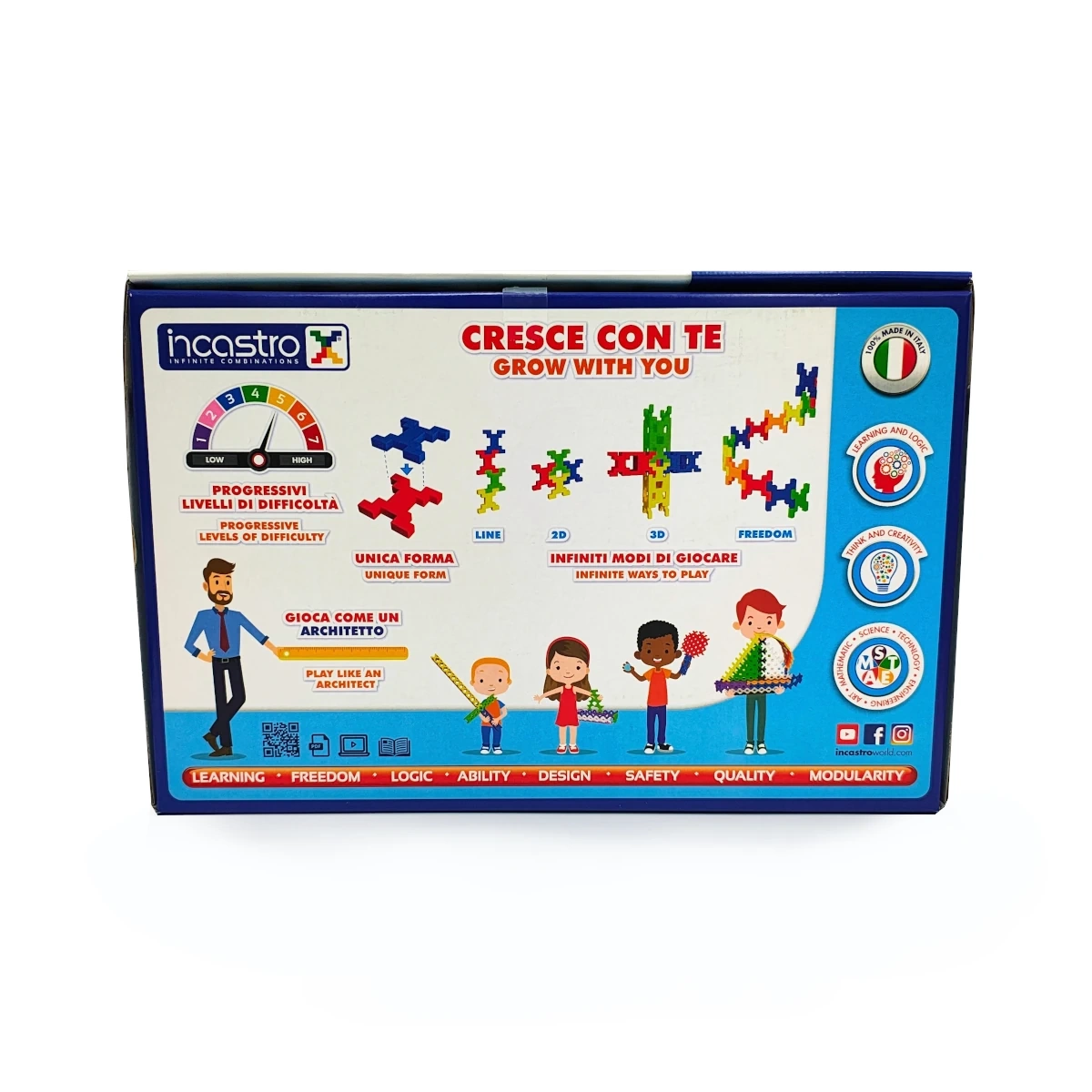 Klocki konstrukcyjne Incastro Colors Maxi kolorowe 100 elementów 4+ - miniatura 5