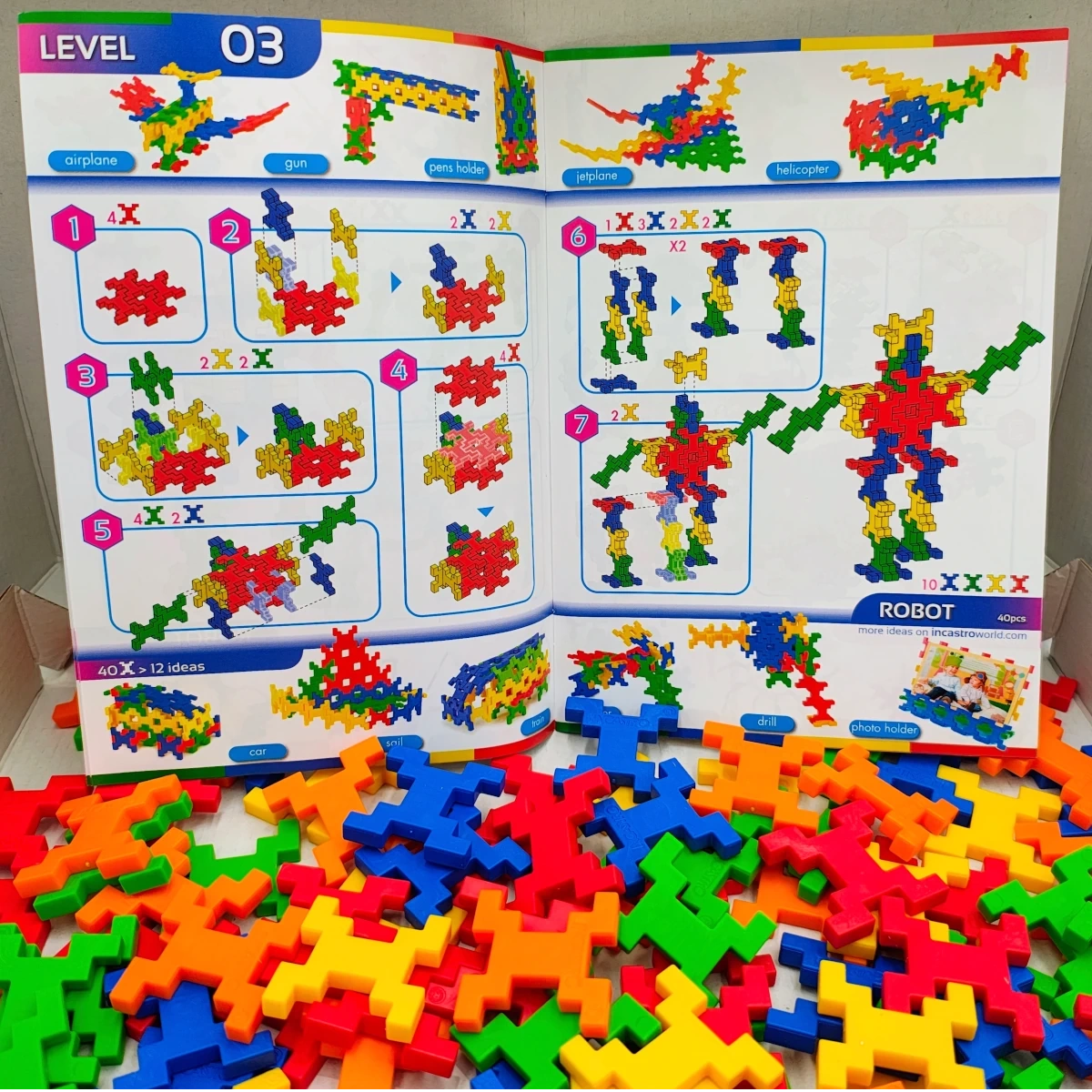 Klocki konstrukcyjne Incastro Colors Maxi kolorowe 100 elementów 4+ - miniatura 6