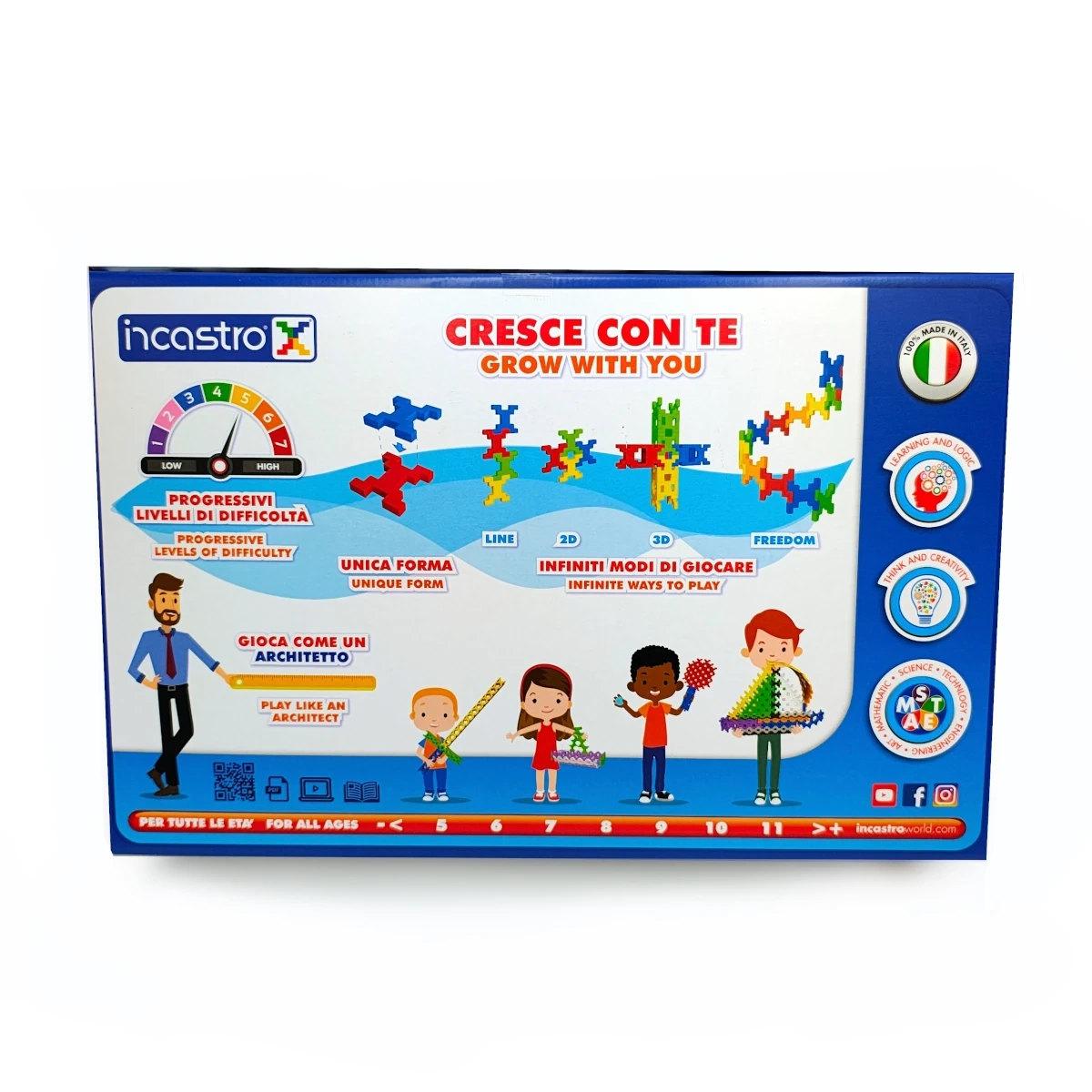 Klocki konstrukcyjne Incastro Colors 3w1 kolorowe 250 elementów 4+ - miniatura 10