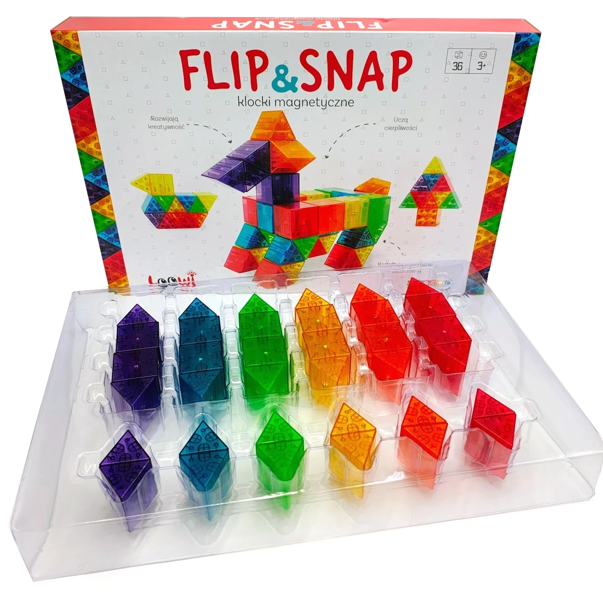 Klocki magnetyczne Flip and Snap Loowi 36 elementów 4+ - miniatura 2