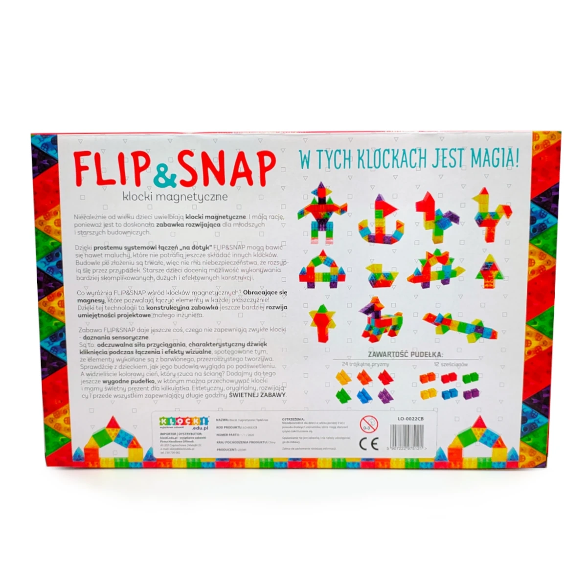 Klocki magnetyczne Flip and Snap Loowi 36 elementów 4+ - miniatura 4