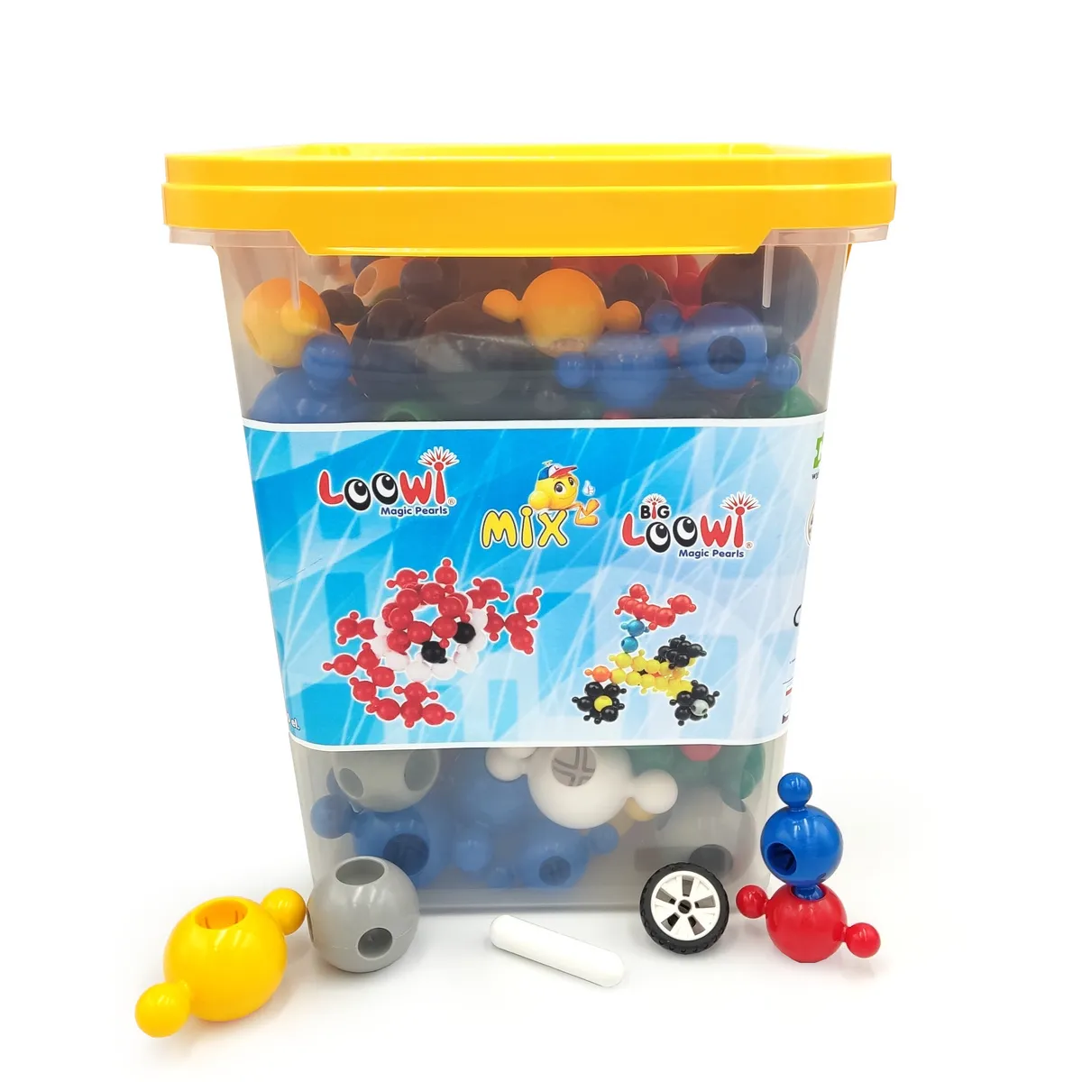 Klocki konstrukcyjne Loowi i Big Loowi mix kulki 200 elementów 3+ - Loowi