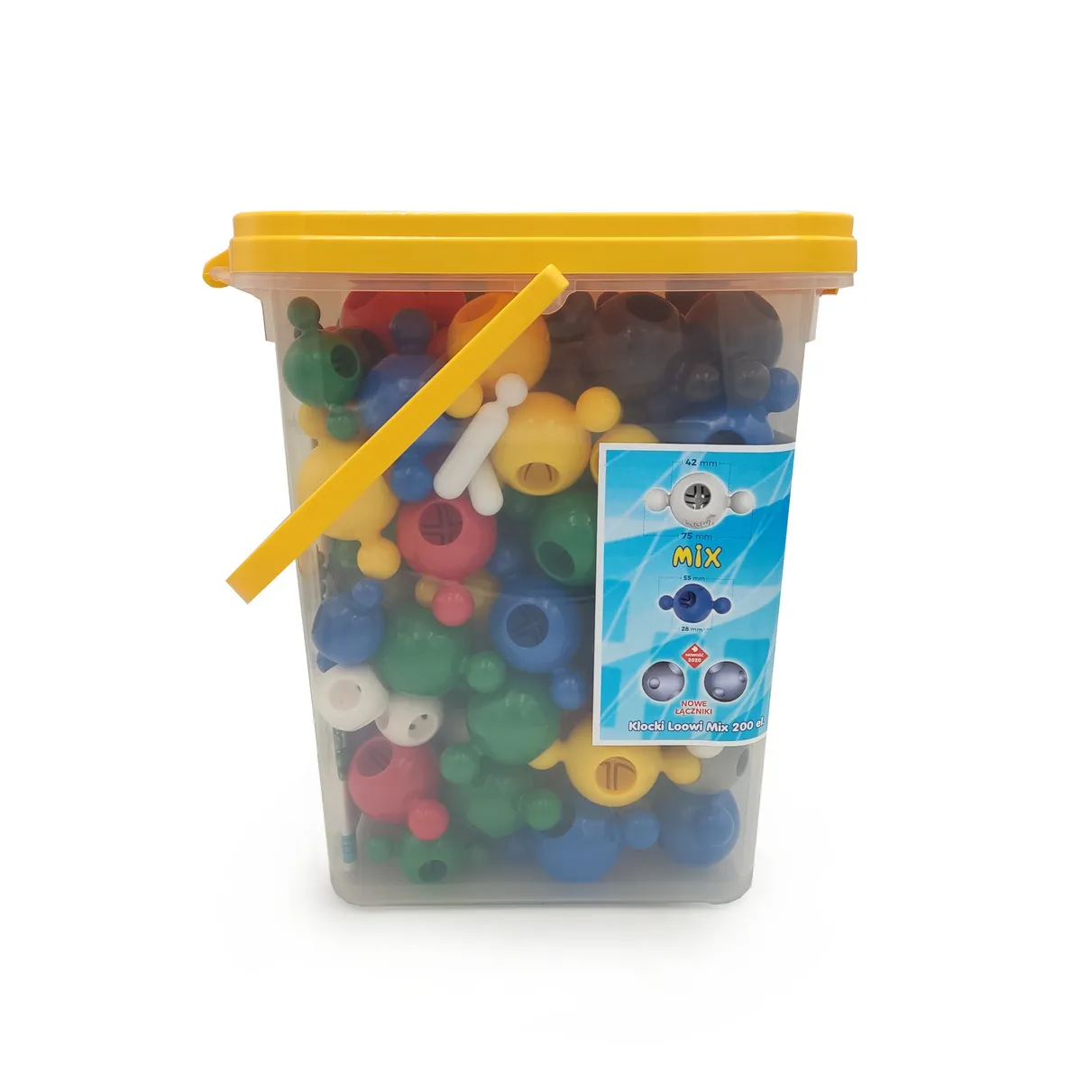 Klocki konstrukcyjne Loowi i Big Loowi mix kulki 200 elementów 3+ - miniatura 8