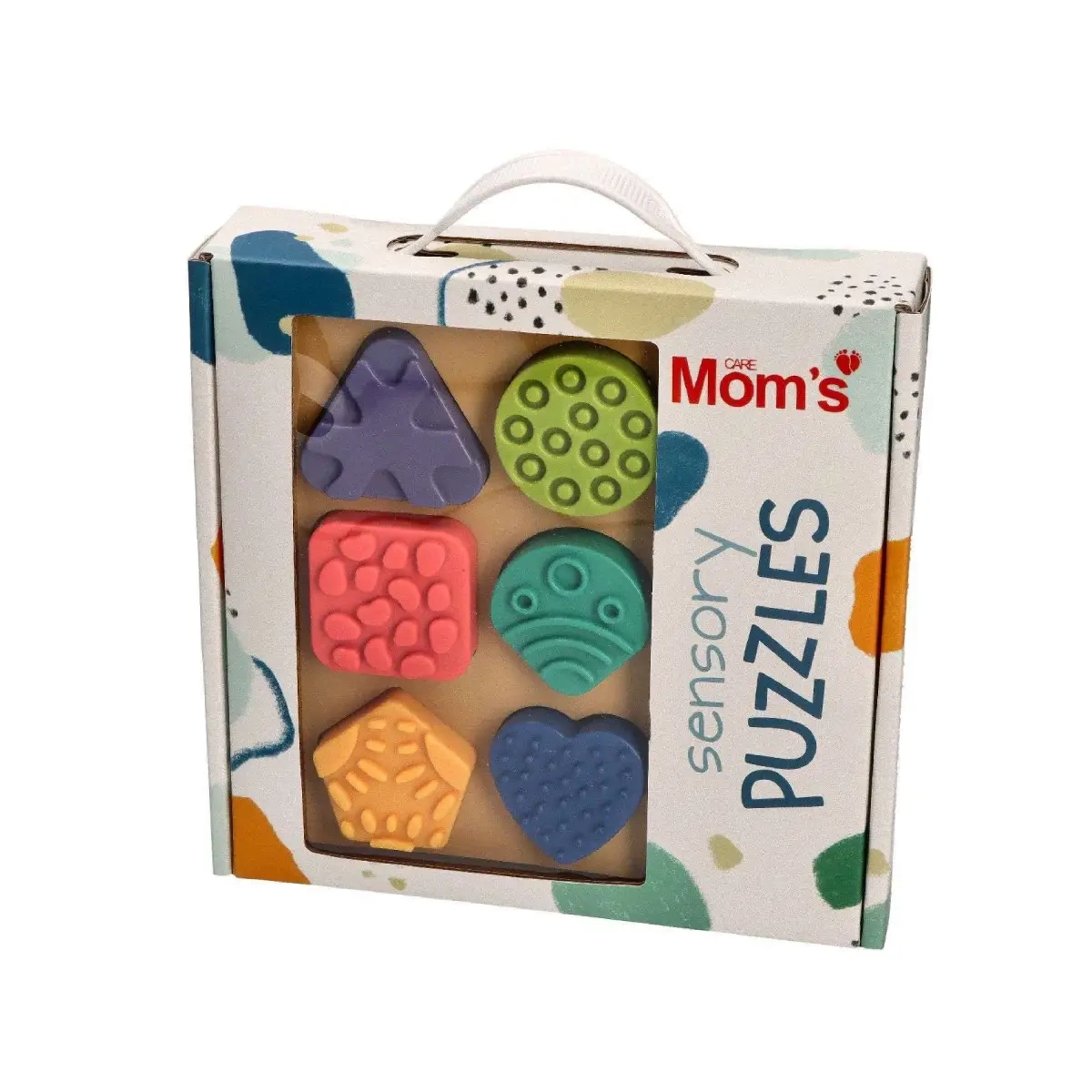 Sensoryczne puzzle kształty nauka figur 6m+ Mom's Care - Mom's Care