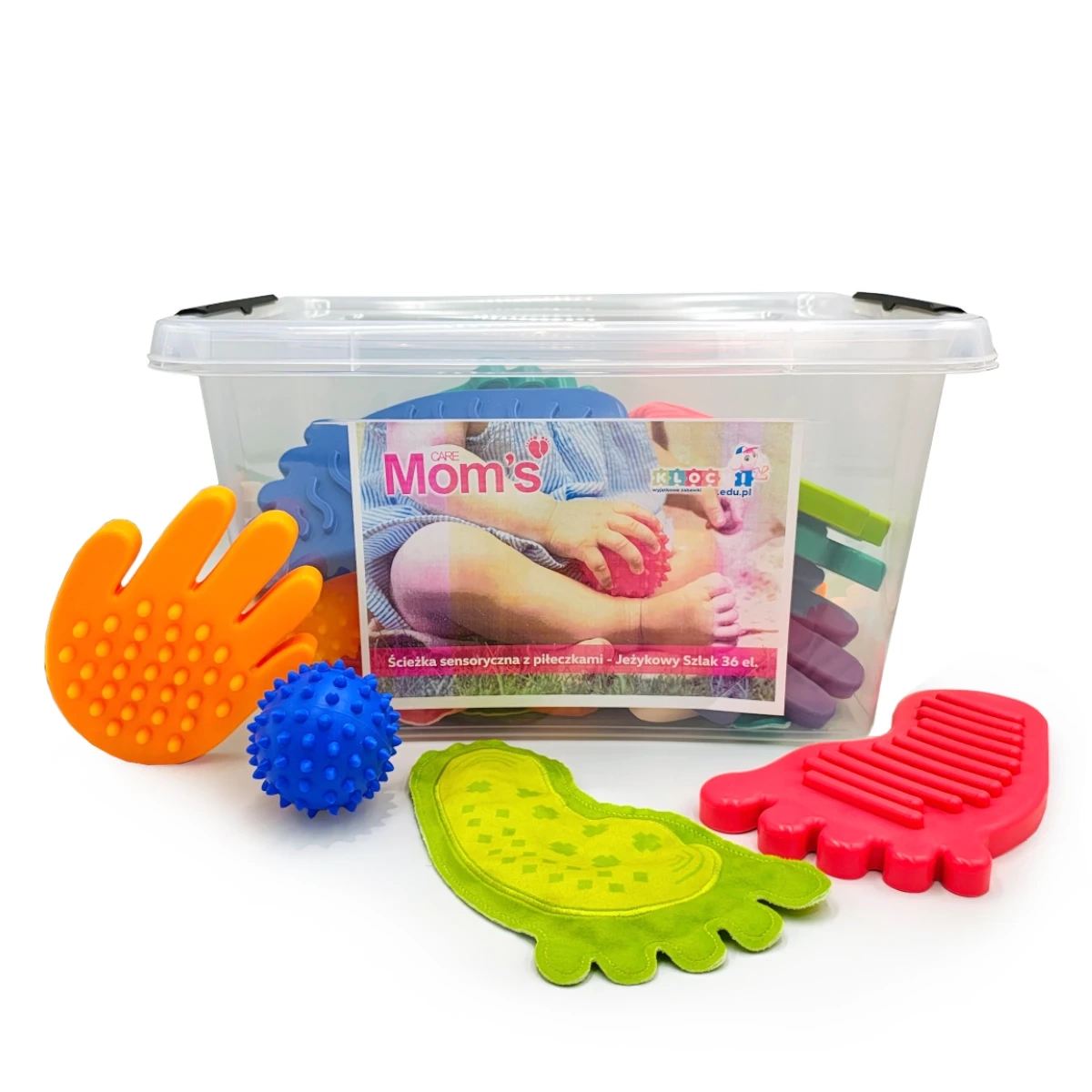 Ścieżka sensoryczna Jeżykowy szlak z piłeczkami 36 elementów 12m+ Mom's Care - Mom's Care