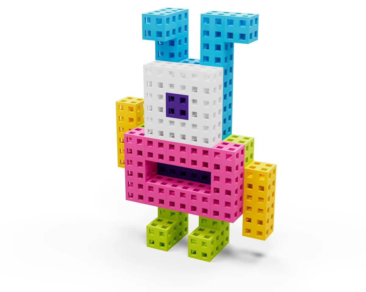 Zestaw klocków konstrukcyjnych - Meli Cube Pink 50 el. - miniatura 11