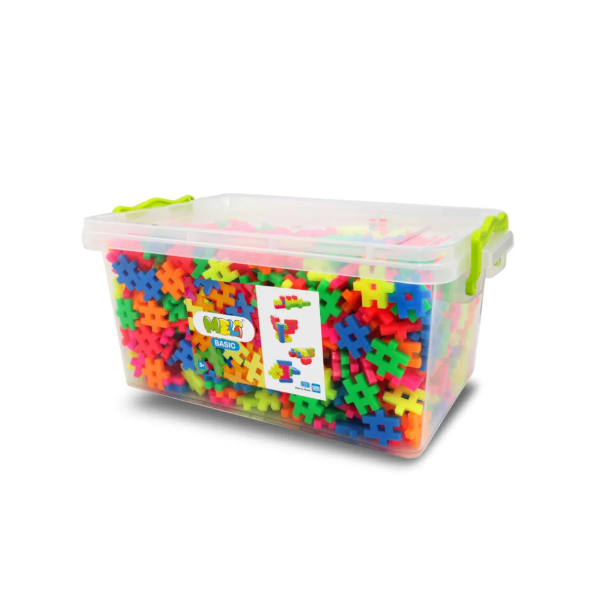 Klocki konstrukcyjne Meli Neon Basic Edu - 1200 el. - Meli