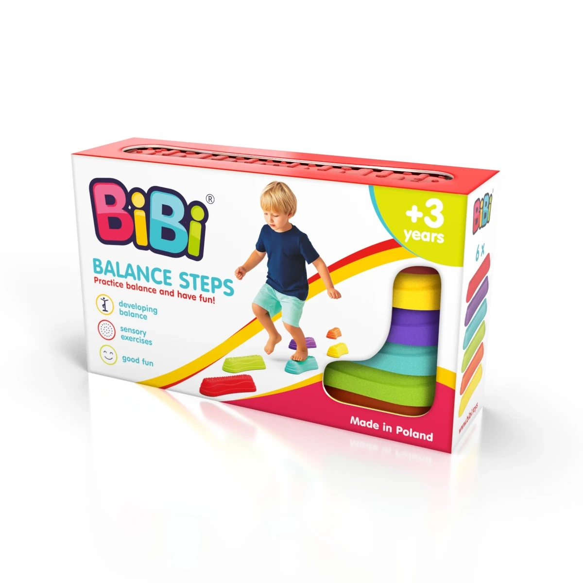 Stopnie sensoryczne Soft Bibi Balance Steps - 6szt. - Meli