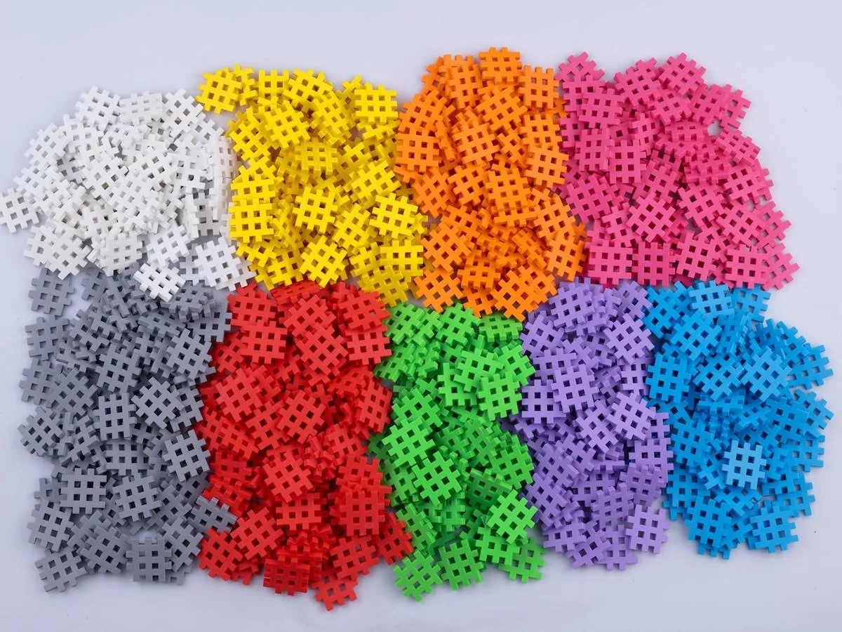 Klocki konstrukcyjne Marioinex Mini Waffle Wafle 500 elementów dla 4-latka wspierające motorykę - miniatura 4