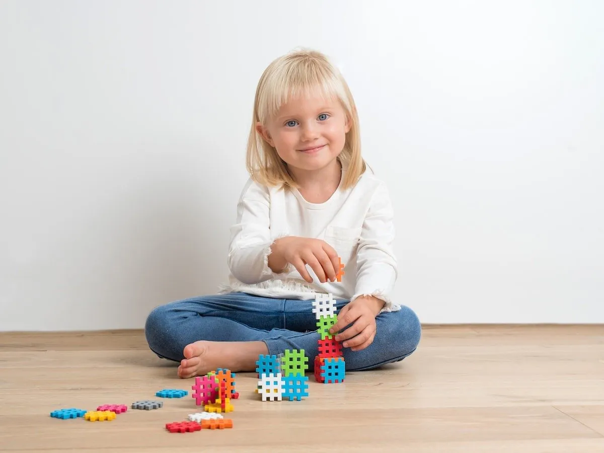 Klocki konstrukcyjne Marioinex Mini Waffle Wafle 500 elementów dla 4-latka wspierające motorykę - miniatura 15