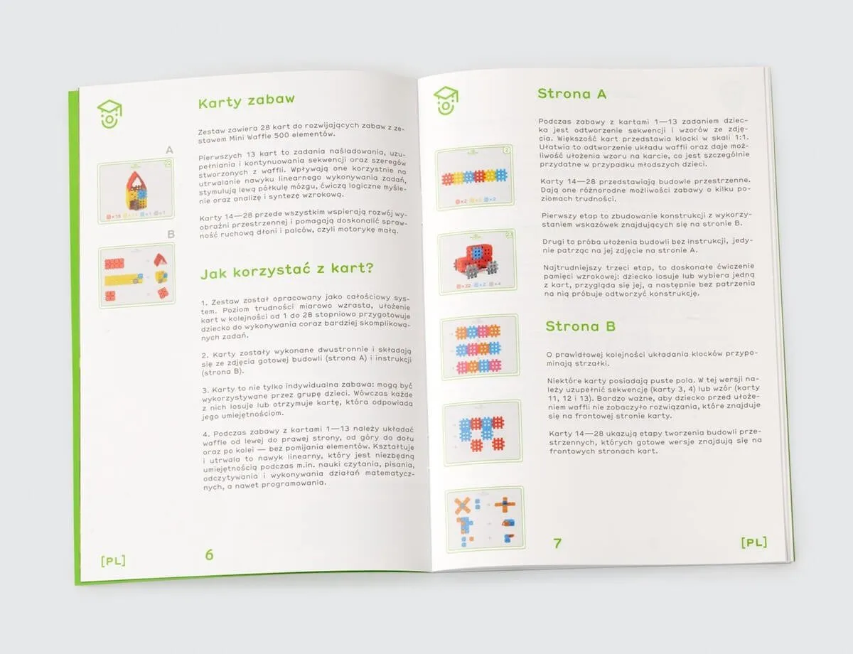 Klocki edukacyjne Marioinex Mini Waffle EDU 500 elementów dla 4-latka wspierające motorykę - miniatura 24