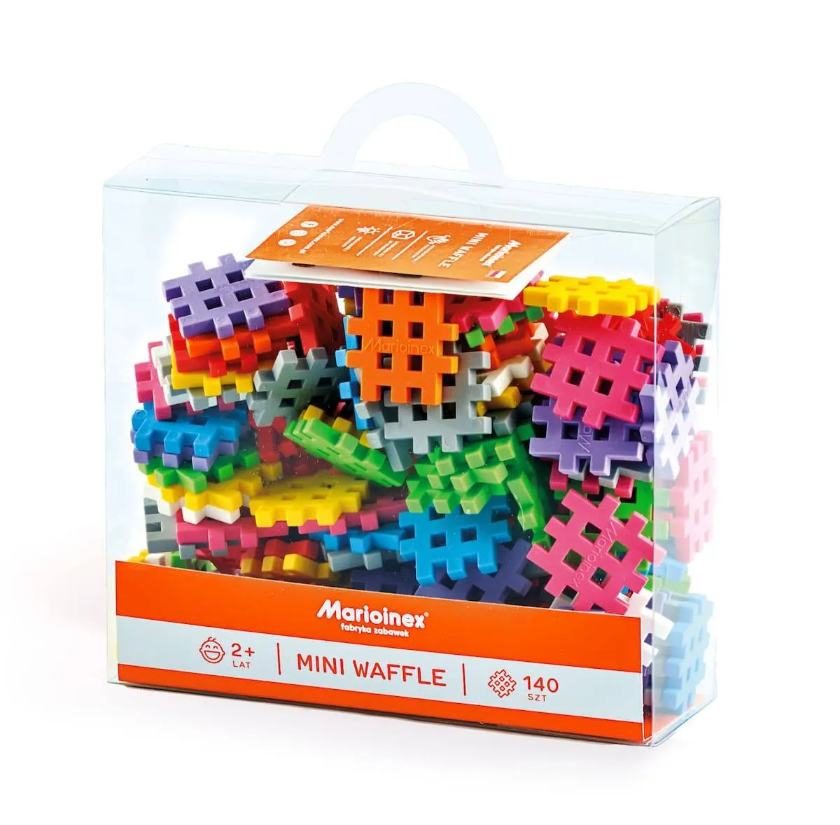 Klocki edukacyjne Marioinex Mini Waffle 140 elementów dla 4-latka wspierające motorykę - Marioinex