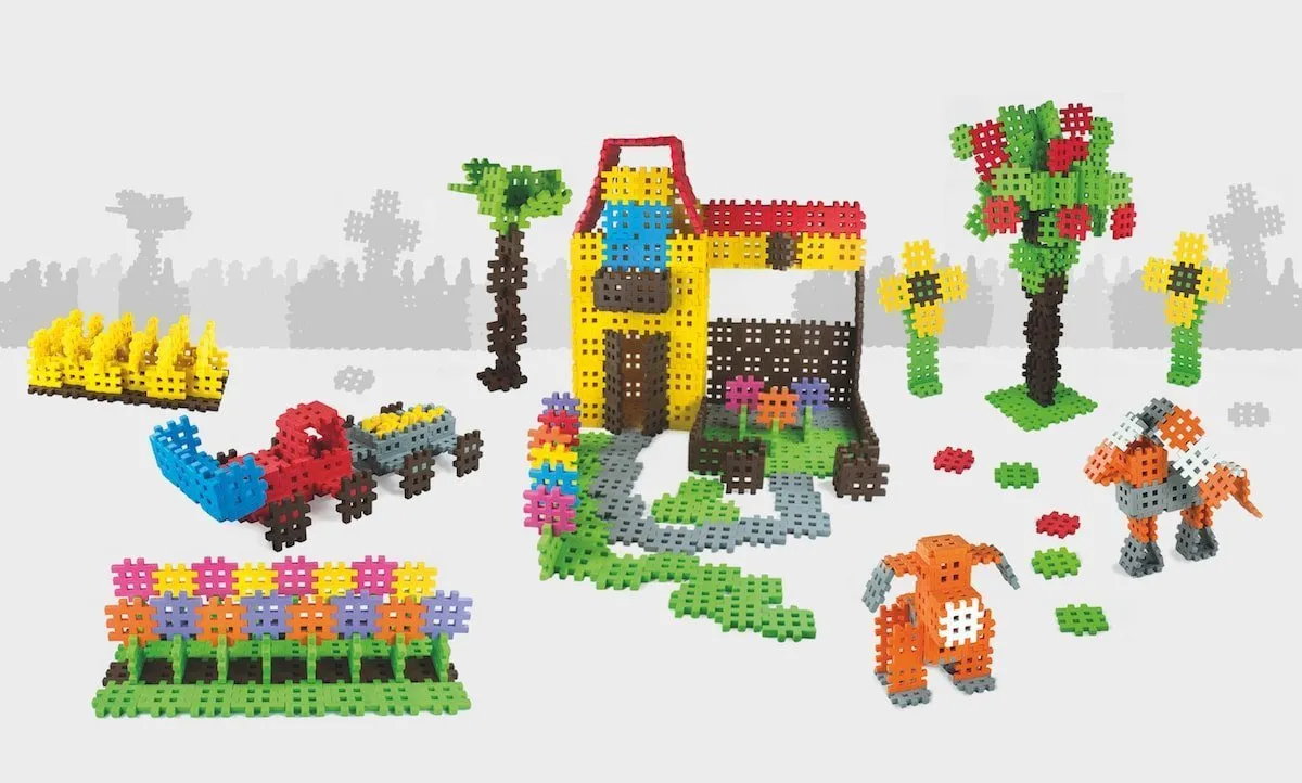 Klocki edukacyjne Marioinex Mini Waffle 140 elementów dla 4-latka wspierające motorykę - miniatura 5