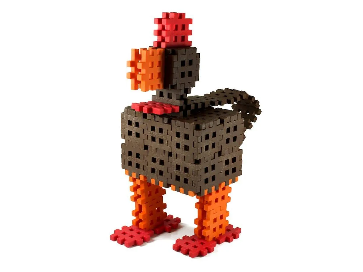 Klocki edukacyjne Marioinex Mini Waffle 140 elementów dla 4-latka wspierające motorykę - miniatura 8