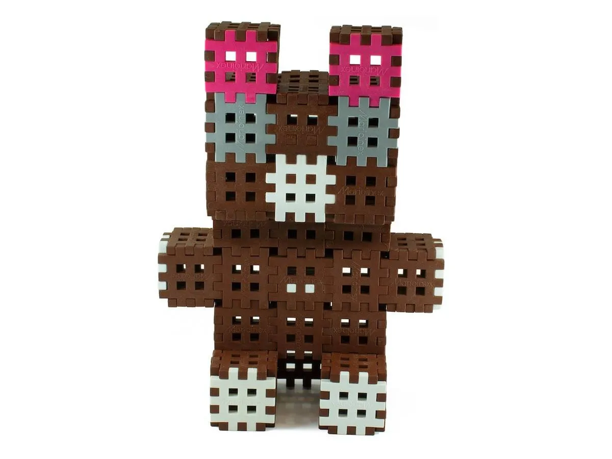 Klocki edukacyjne Marioinex Mini Waffle 140 elementów dla 4-latka wspierające motorykę - miniatura 11