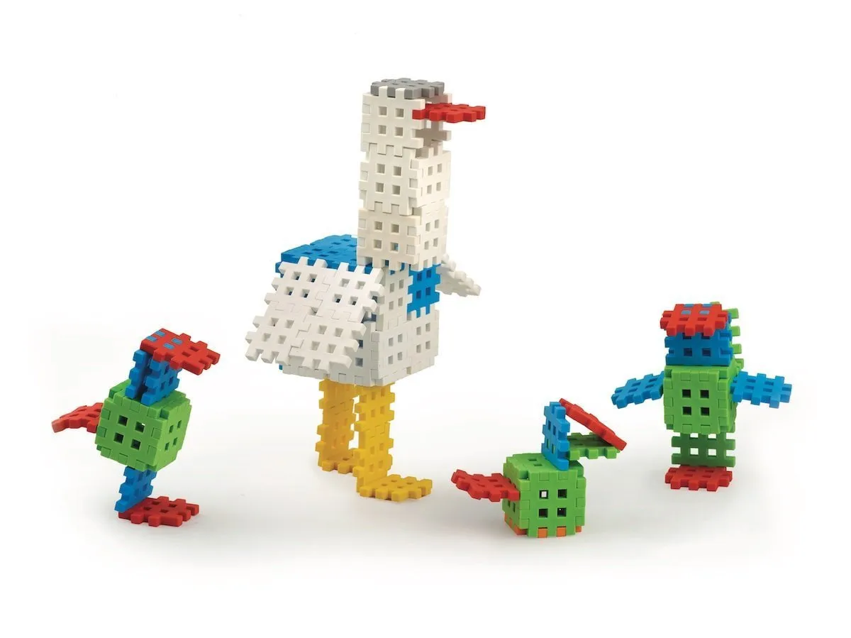 Klocki edukacyjne Marioinex Mini Waffle 140 elementów dla 4-latka wspierające motorykę - miniatura 17