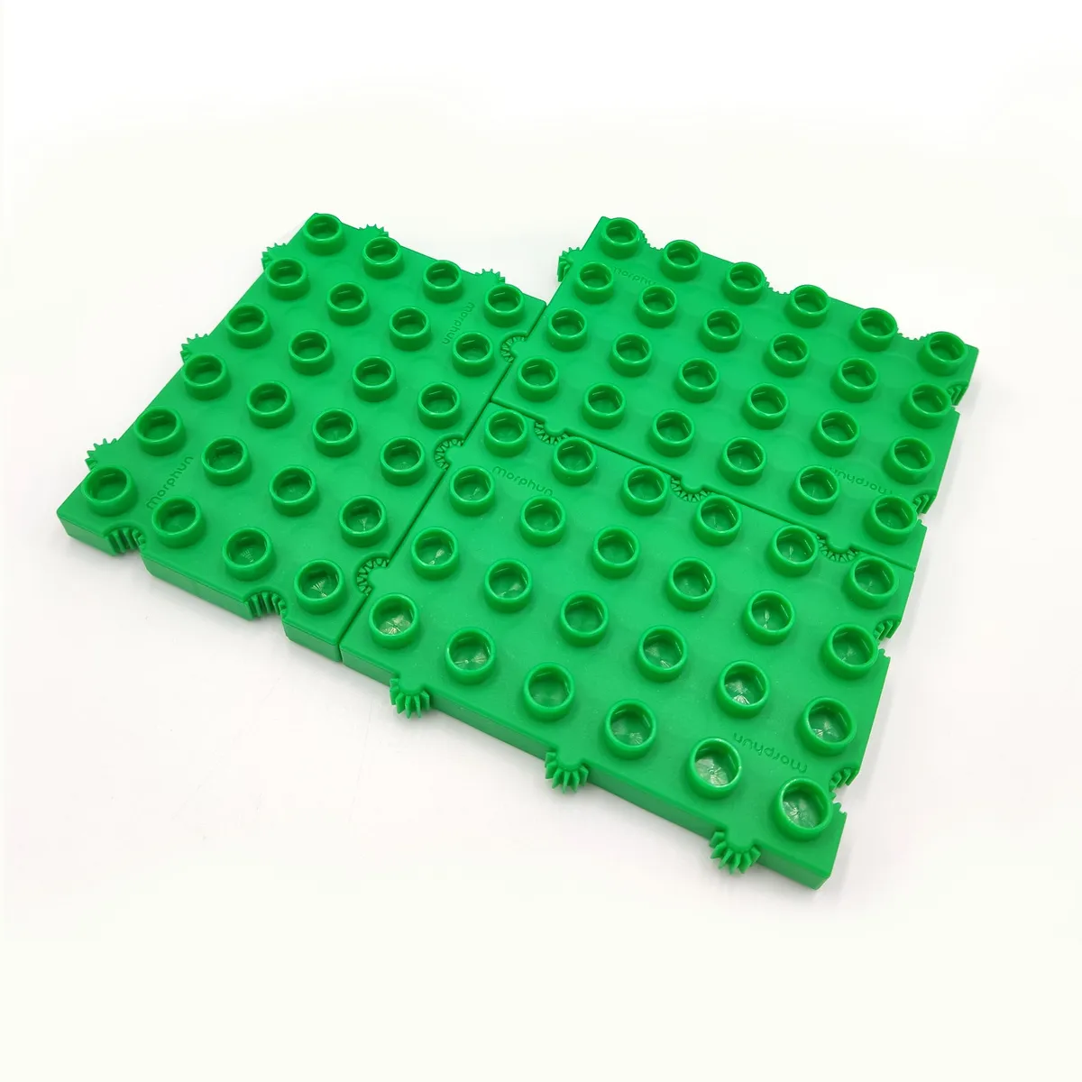 Baza płytka konstrukcyjna do klocków Morphun - zielona - 12 el. - miniatura 2