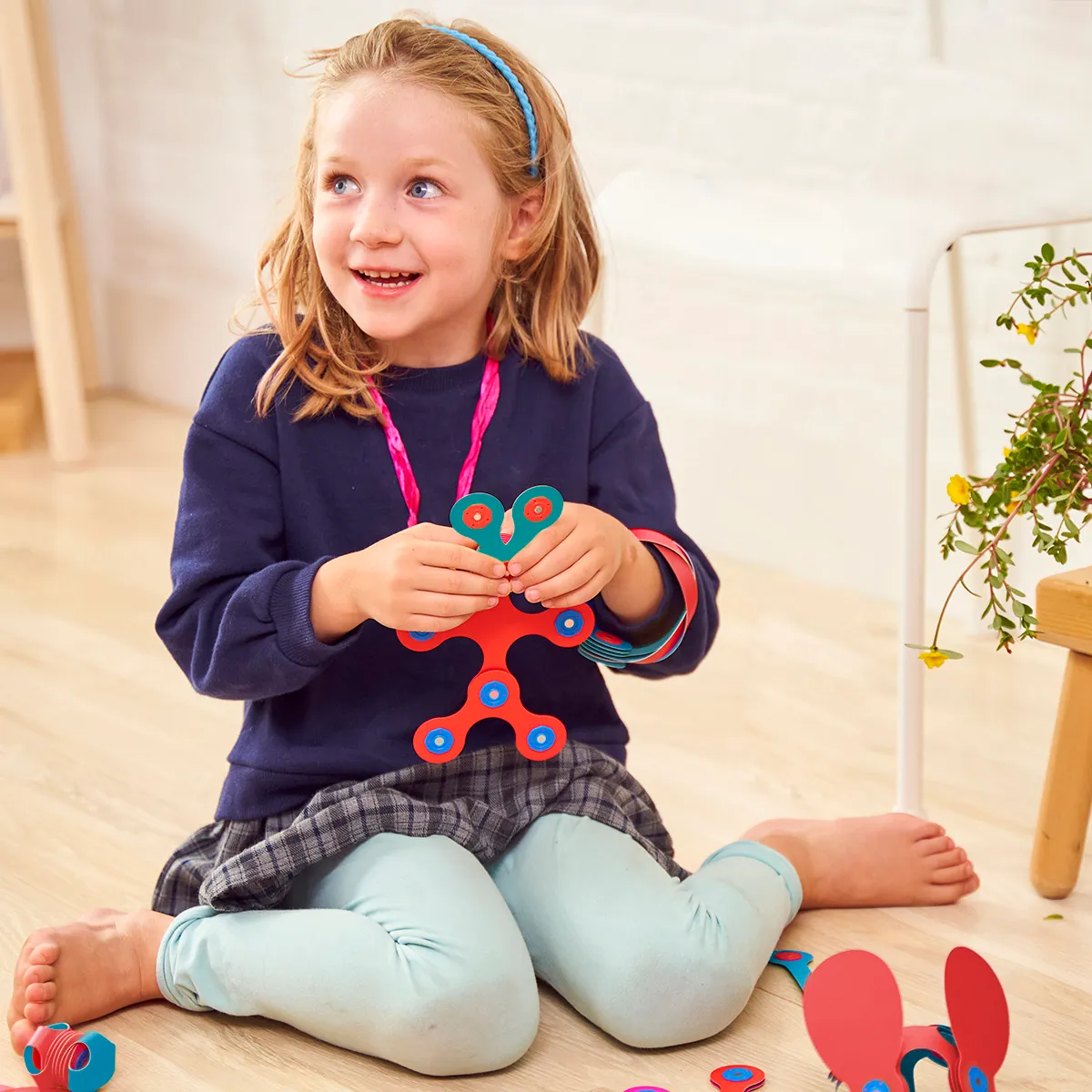 Klocki magnetyczne Clixo - Itsy Pack - różowo - turkusowy - 18 el. - miniatura 3