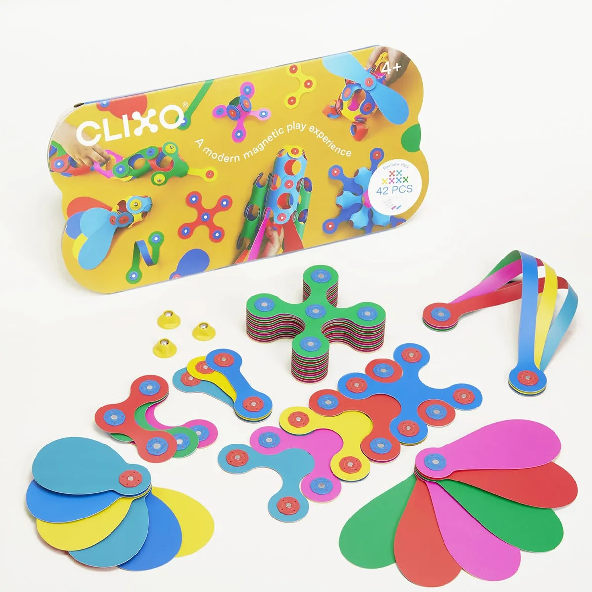 Klocki magnetyczne Clixo - Rainbow Pack - 42 el. - Clixo