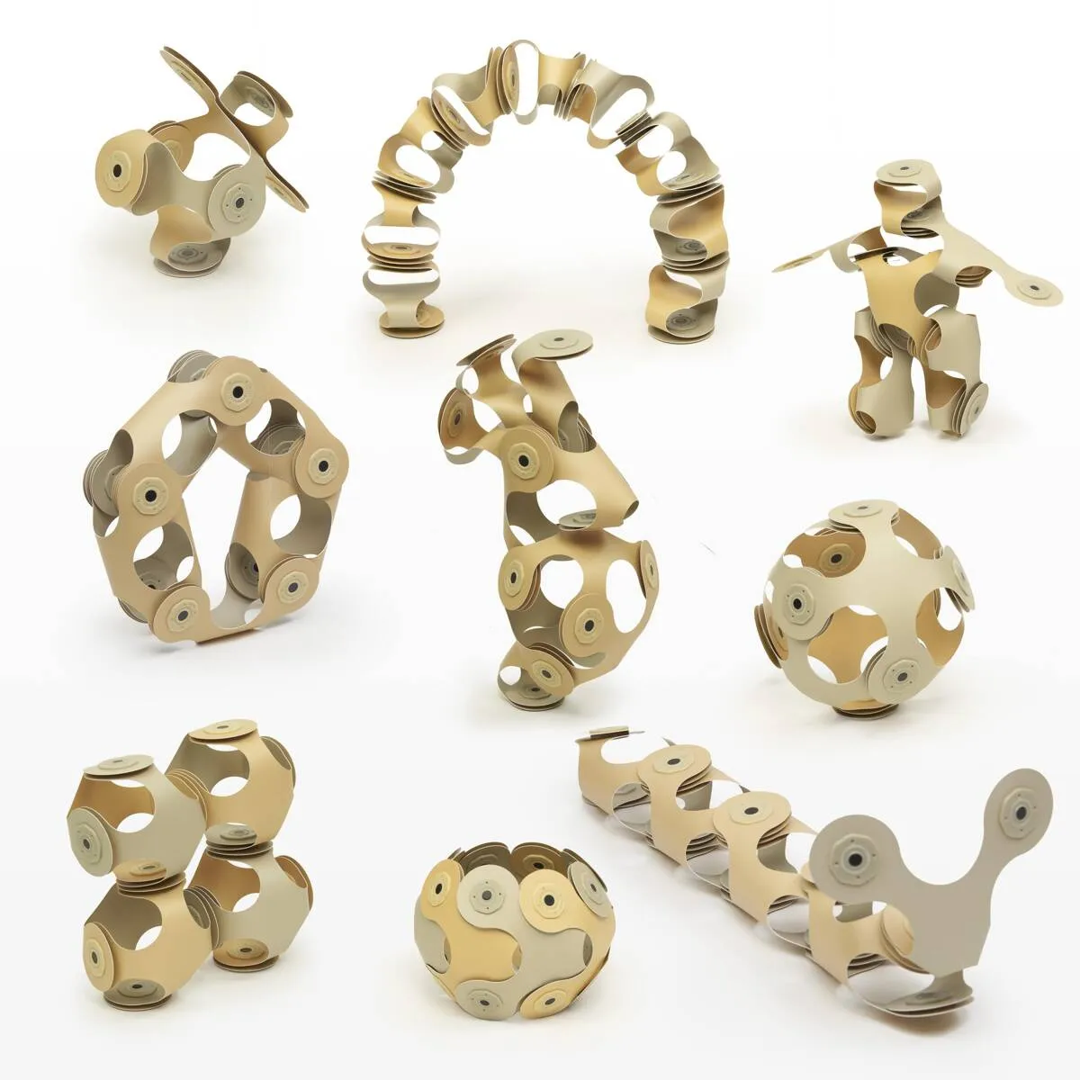 Klocki przestrzenne Clixo - Designer Pack - beżowo-szary - 9 el. - miniatura 5