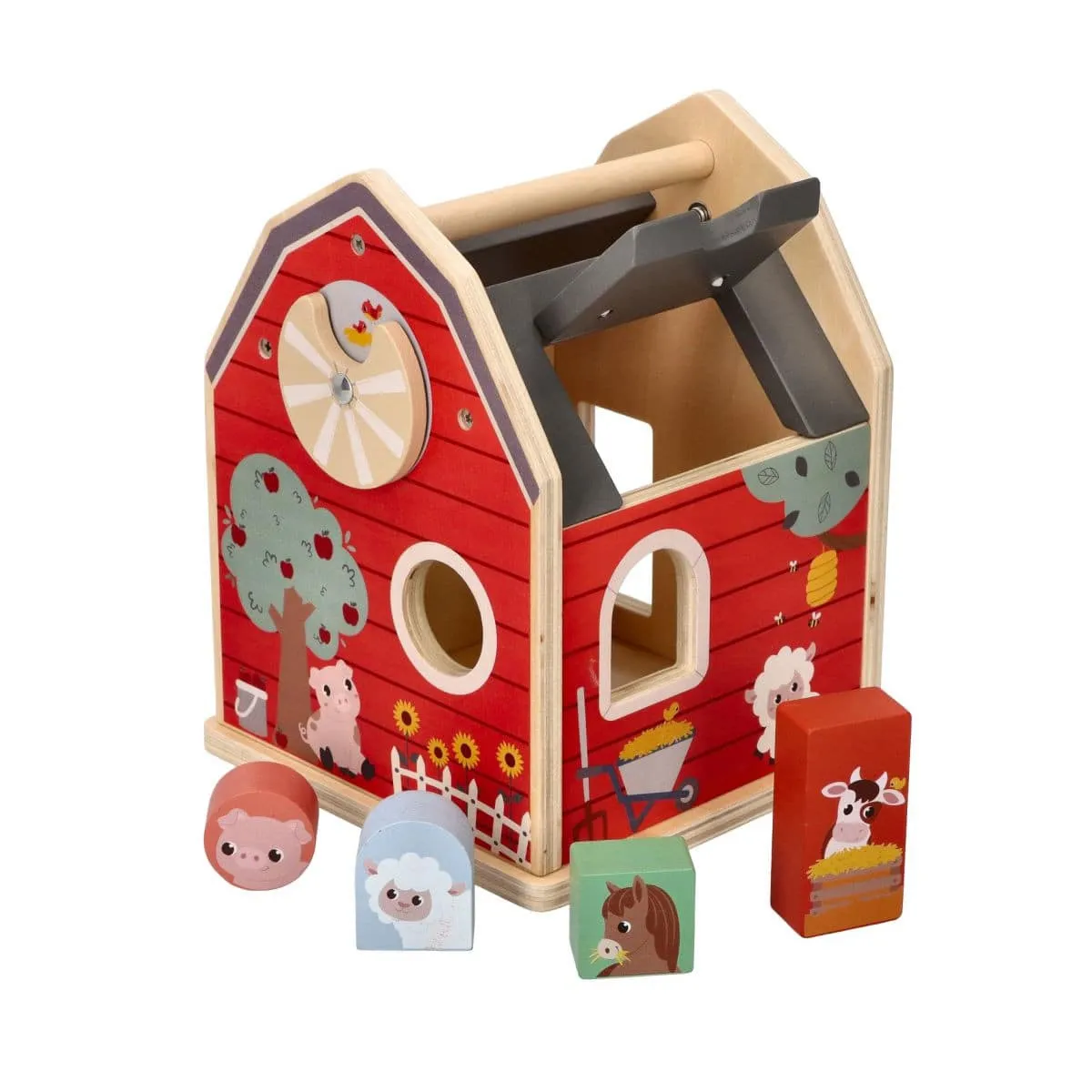 Drewniany sorter z klockami - Farma - Adam Toys