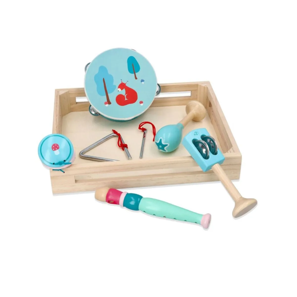 Drewniany zestaw muzyczny z wiewiórką - Adam Toys