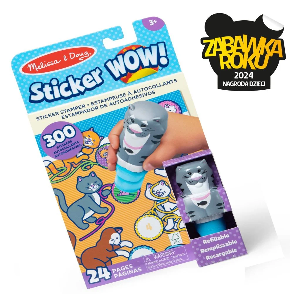 Sticker Wow - Książeczka i stempelek z naklejkami - Kot - Melissa&Doug