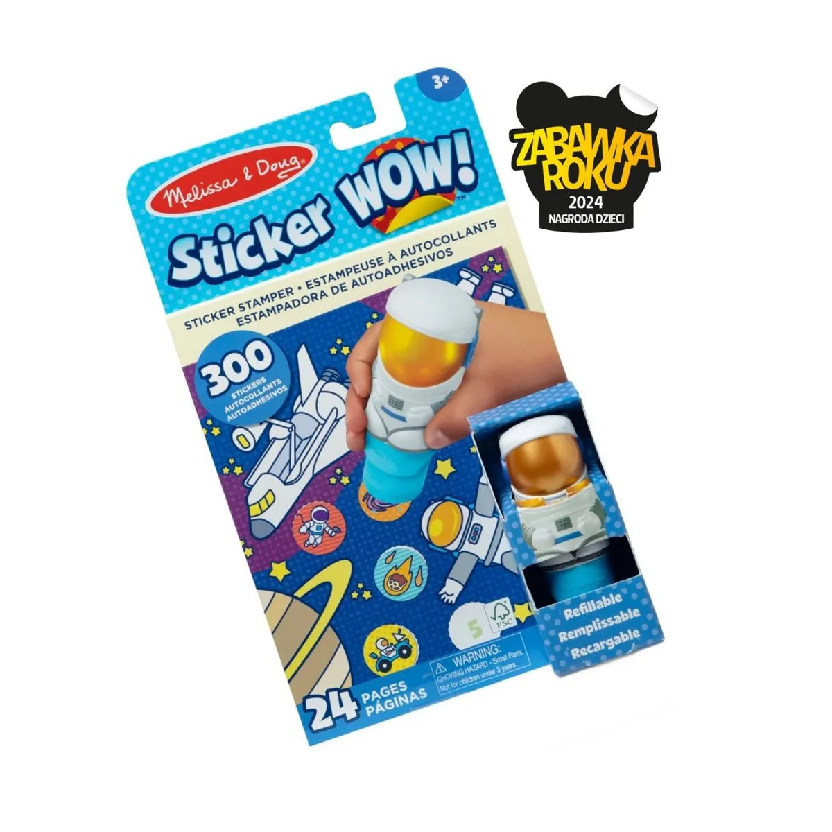 Sticker Wow - Książeczka i stempelek z naklejkami - Astronauta - Melissa&Doug